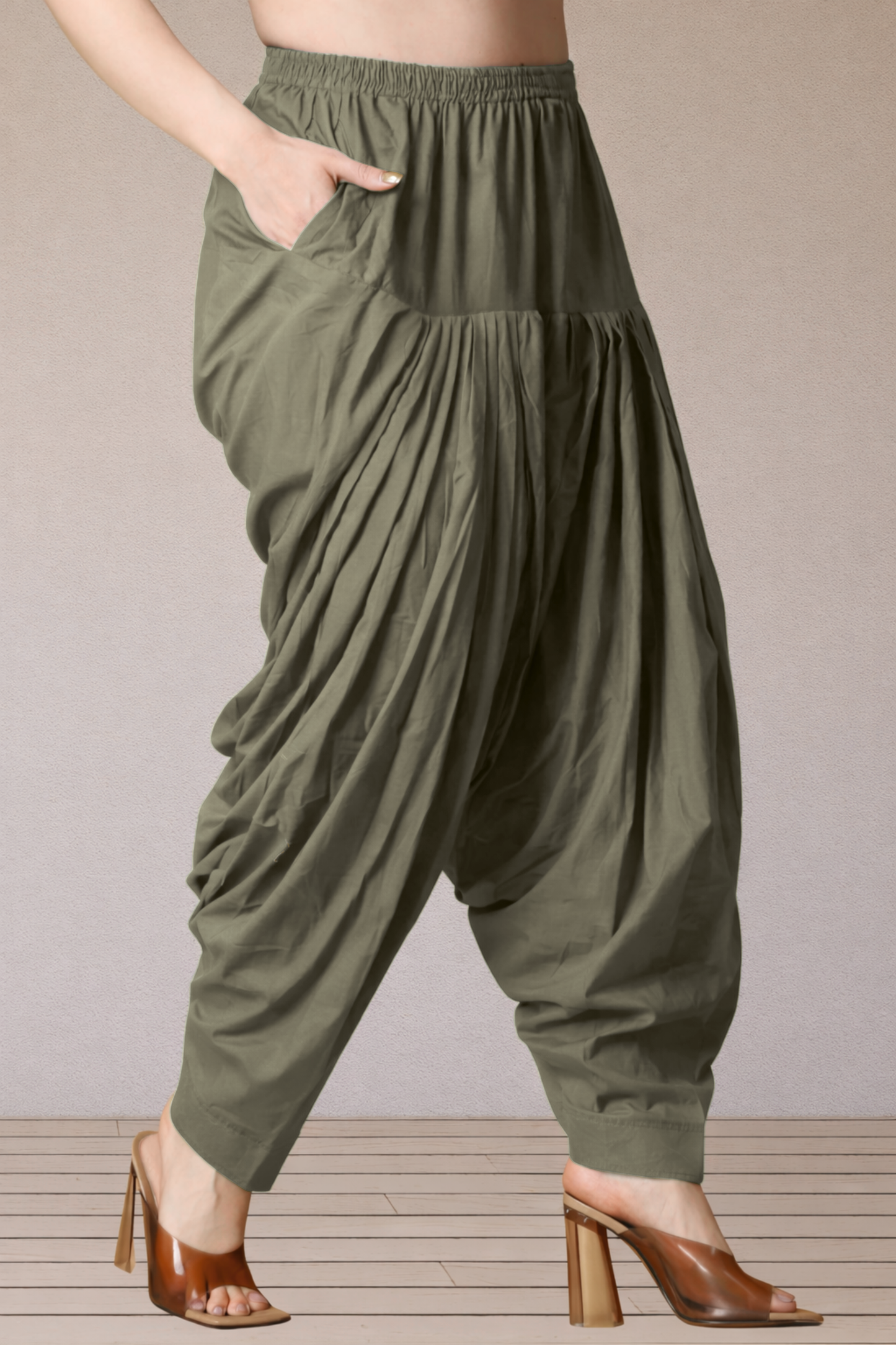 Dusty Grey Cotton Patiala Salwar Pants