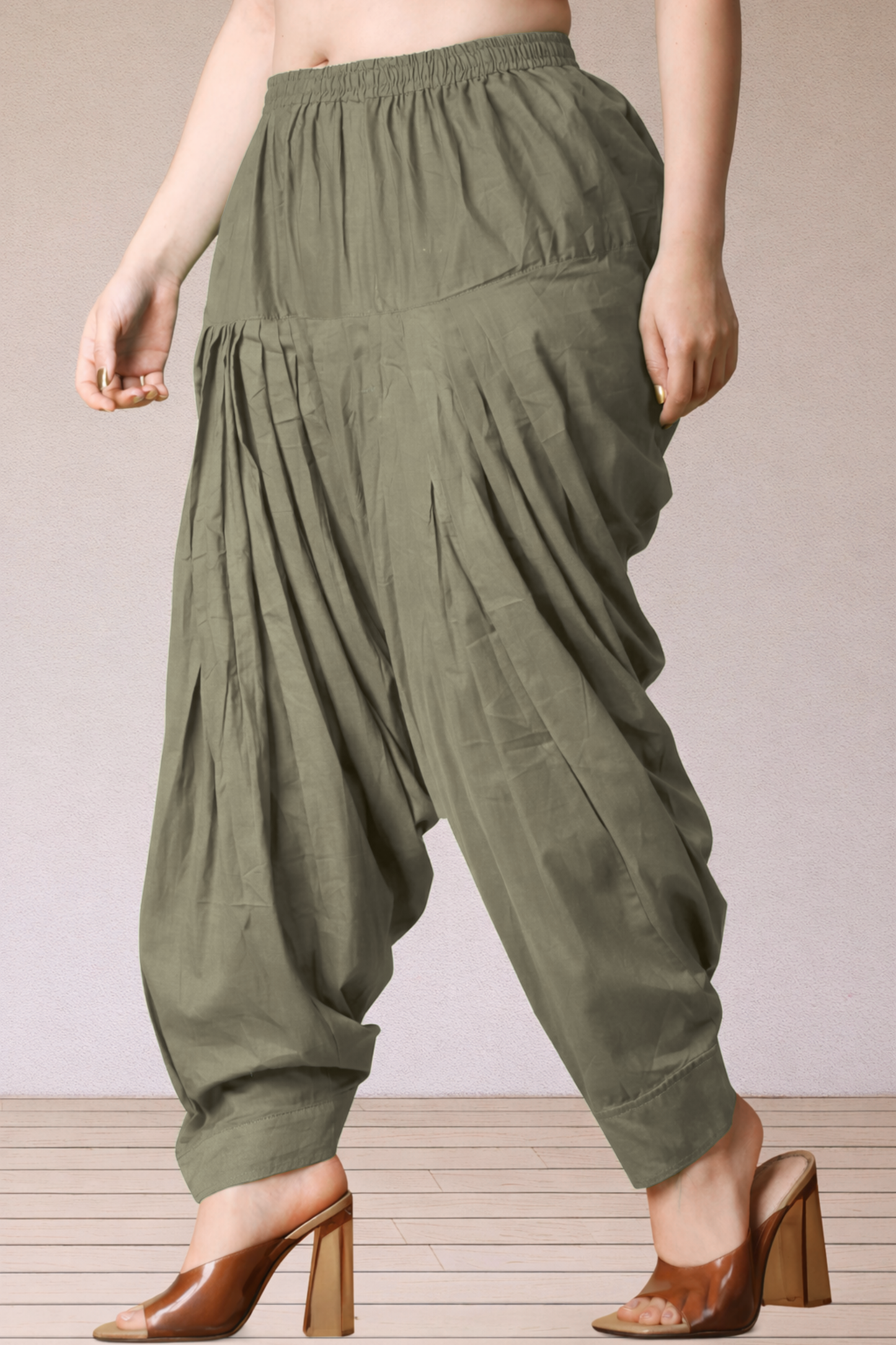 Dusty Grey Cotton Patiala Salwar Pants