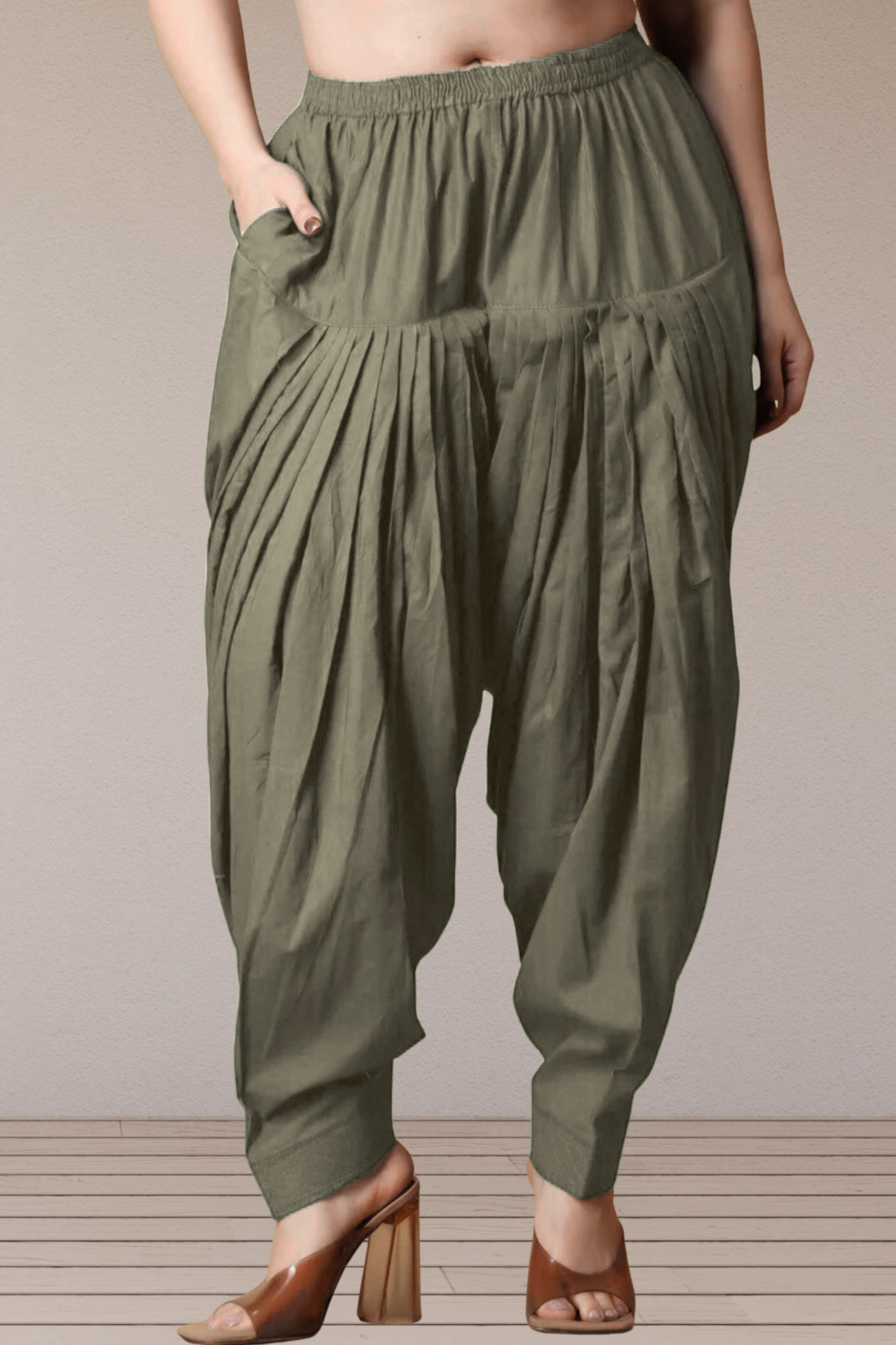 Dusty Grey Cotton Patiala Salwar Pants