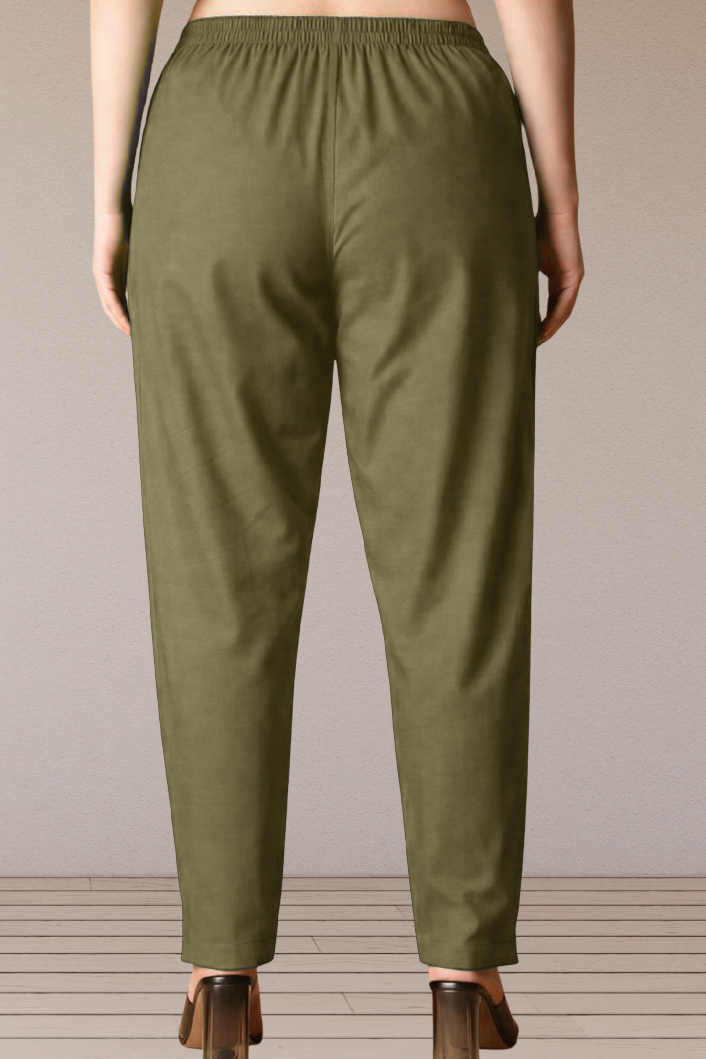 Olive Green Cotton Kurti Pant