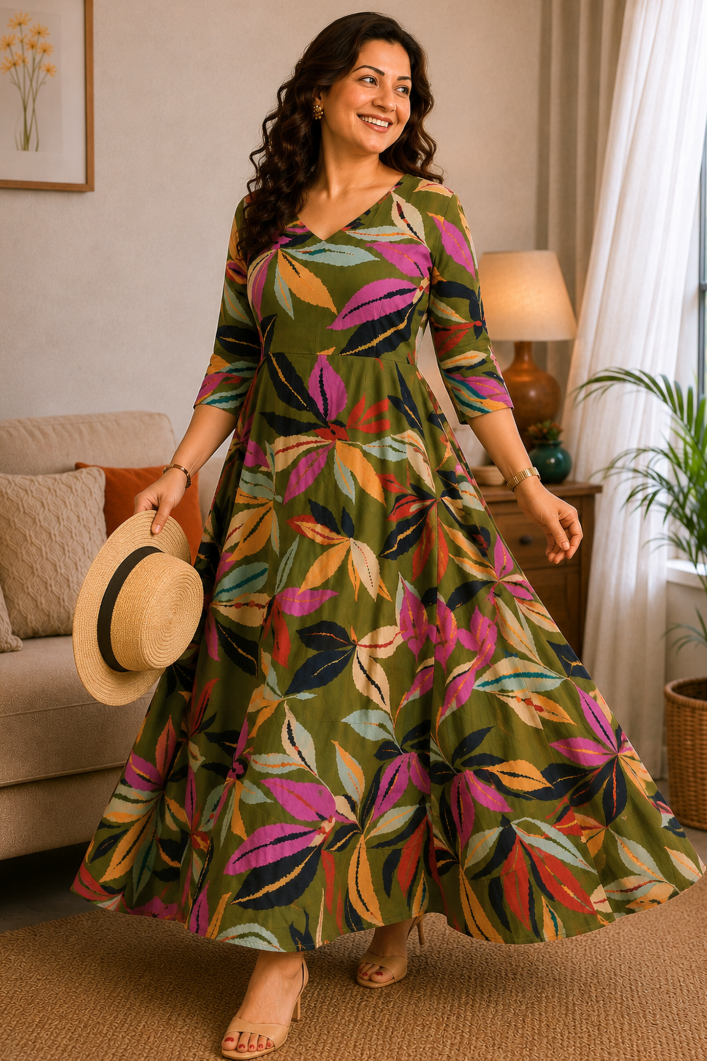 Olive Meadow Summer Dress With Pockets