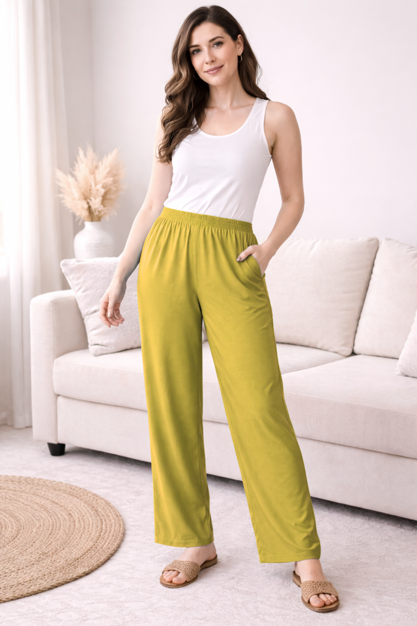 Olive Rayon Kurti Pant