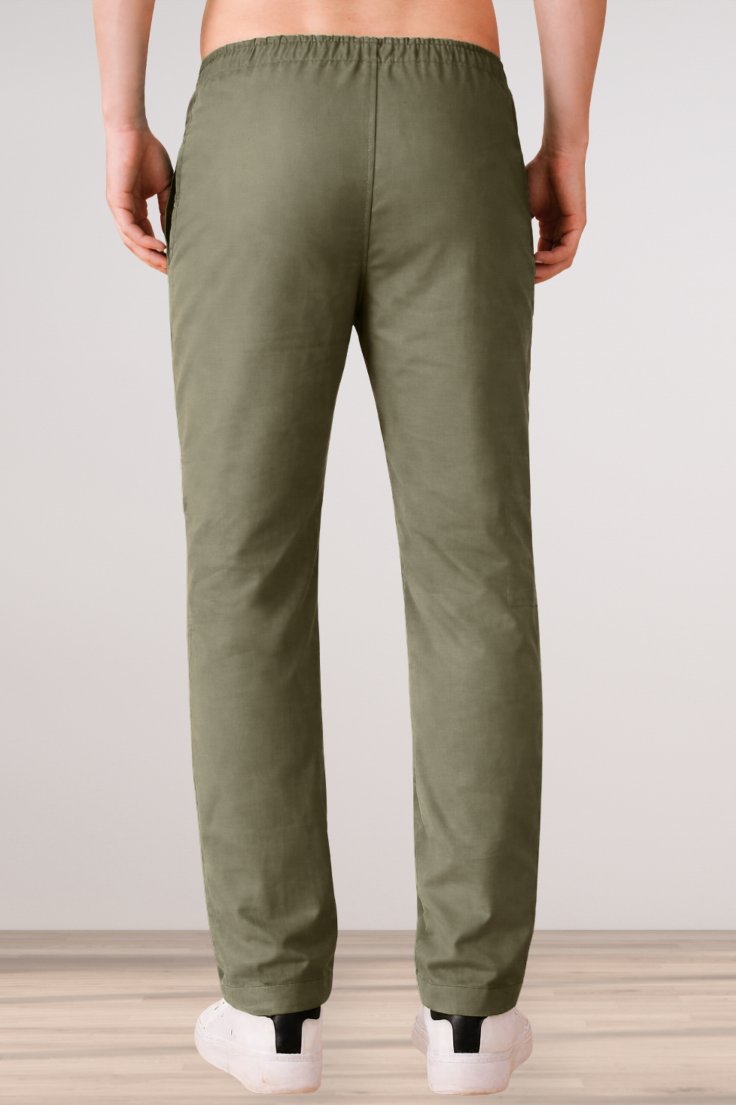 Olive Solid Cotton Cargo - 2 Pocket