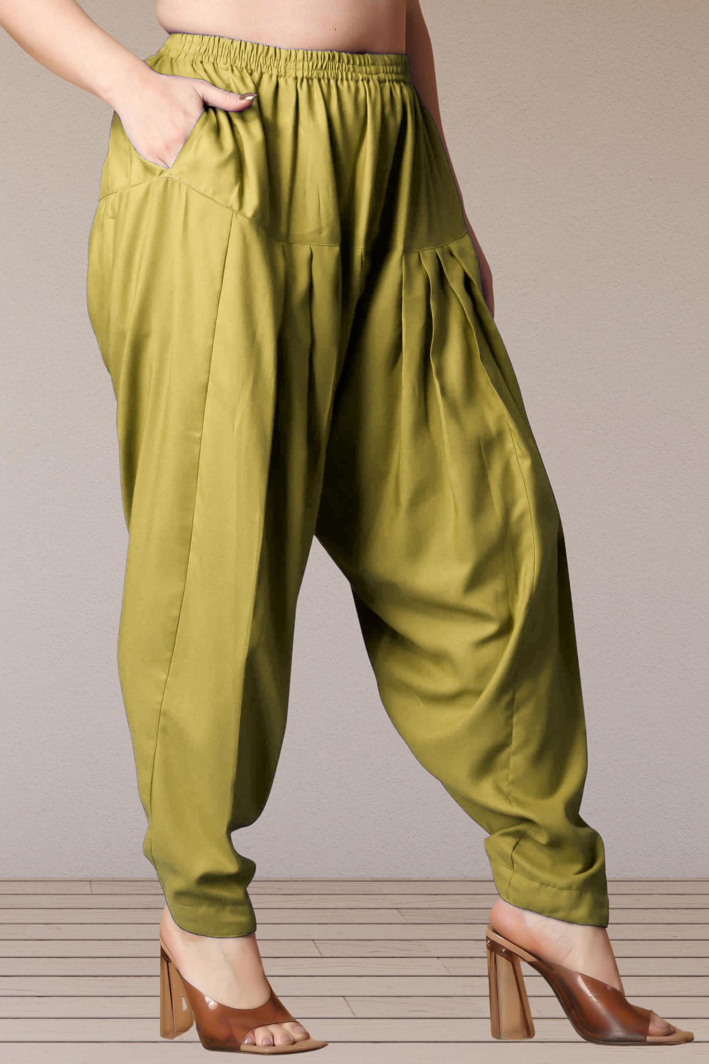 Olive Straight Rayon Salwar Pants