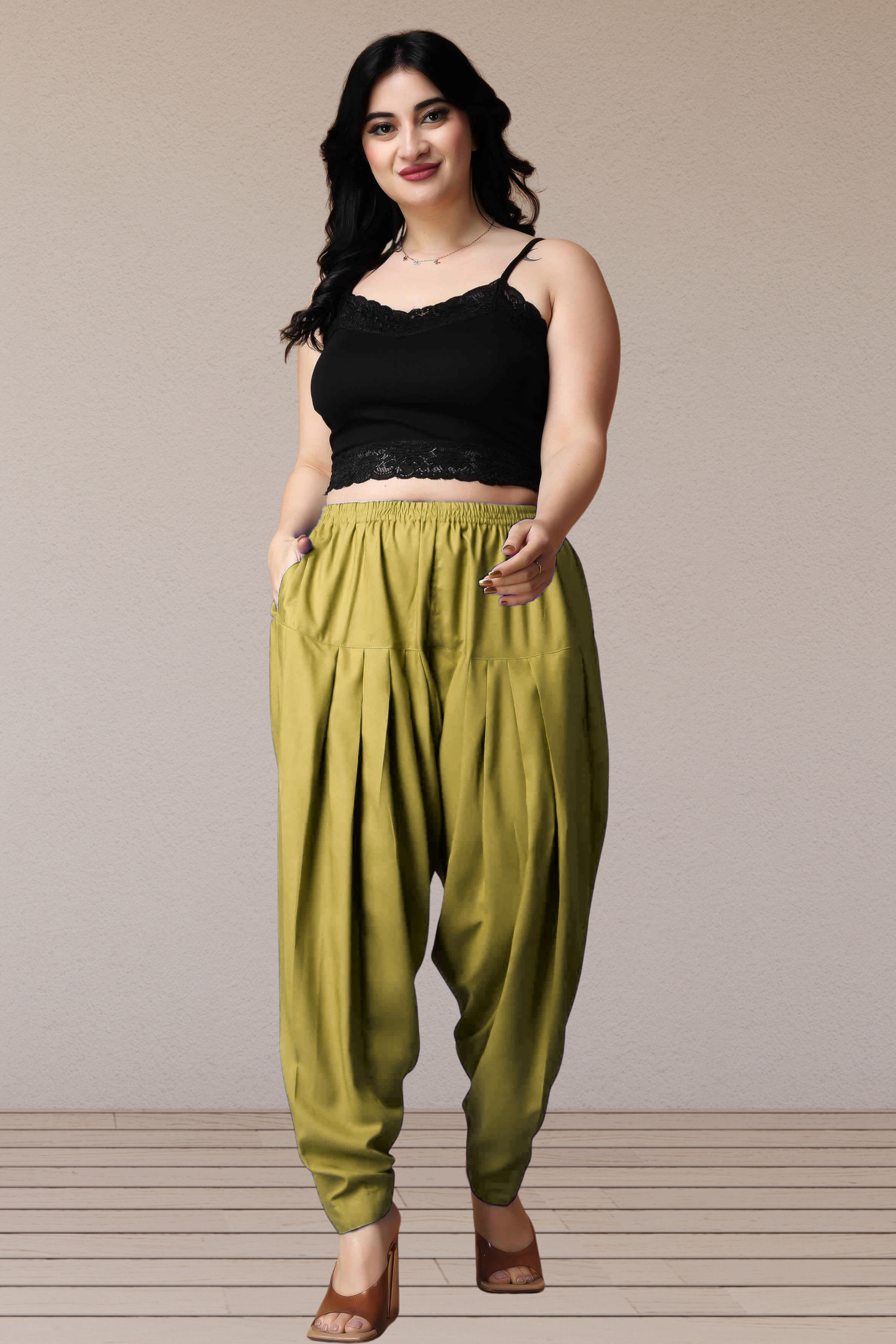 Olive Straight Rayon Salwar Pants