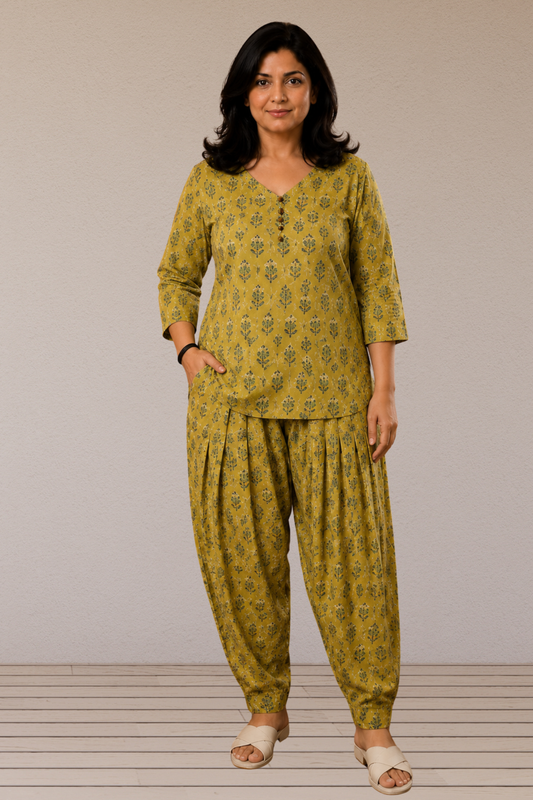 Olive Yellow Easy Fit Salwar