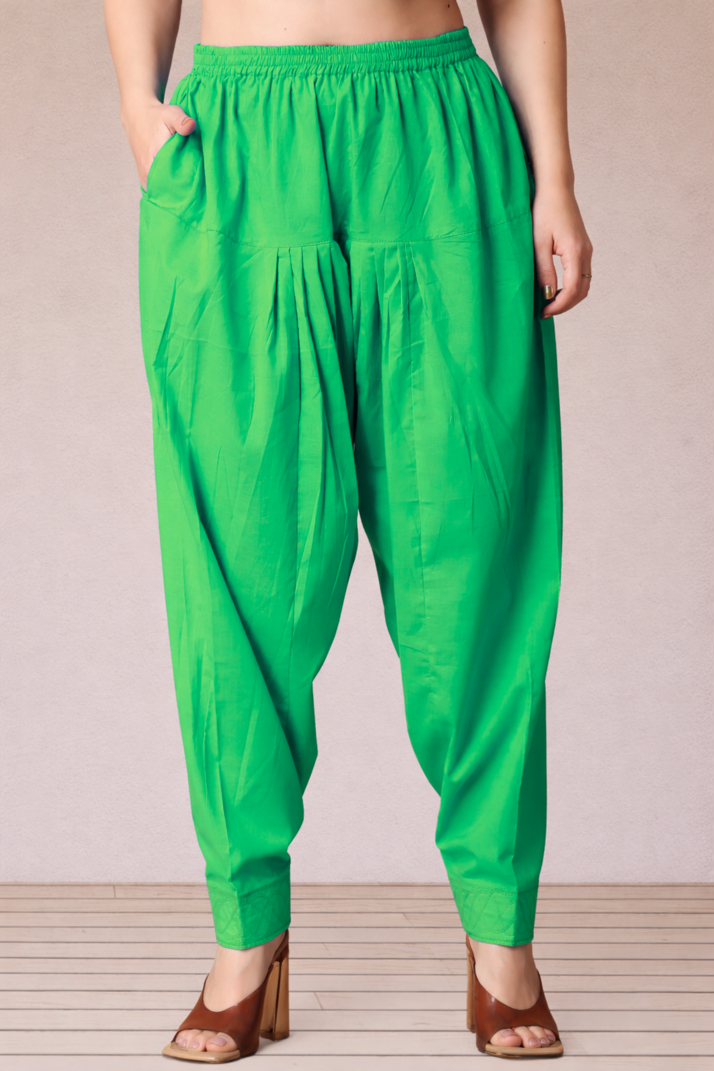 Mint Green Cotton Straight Salwar
