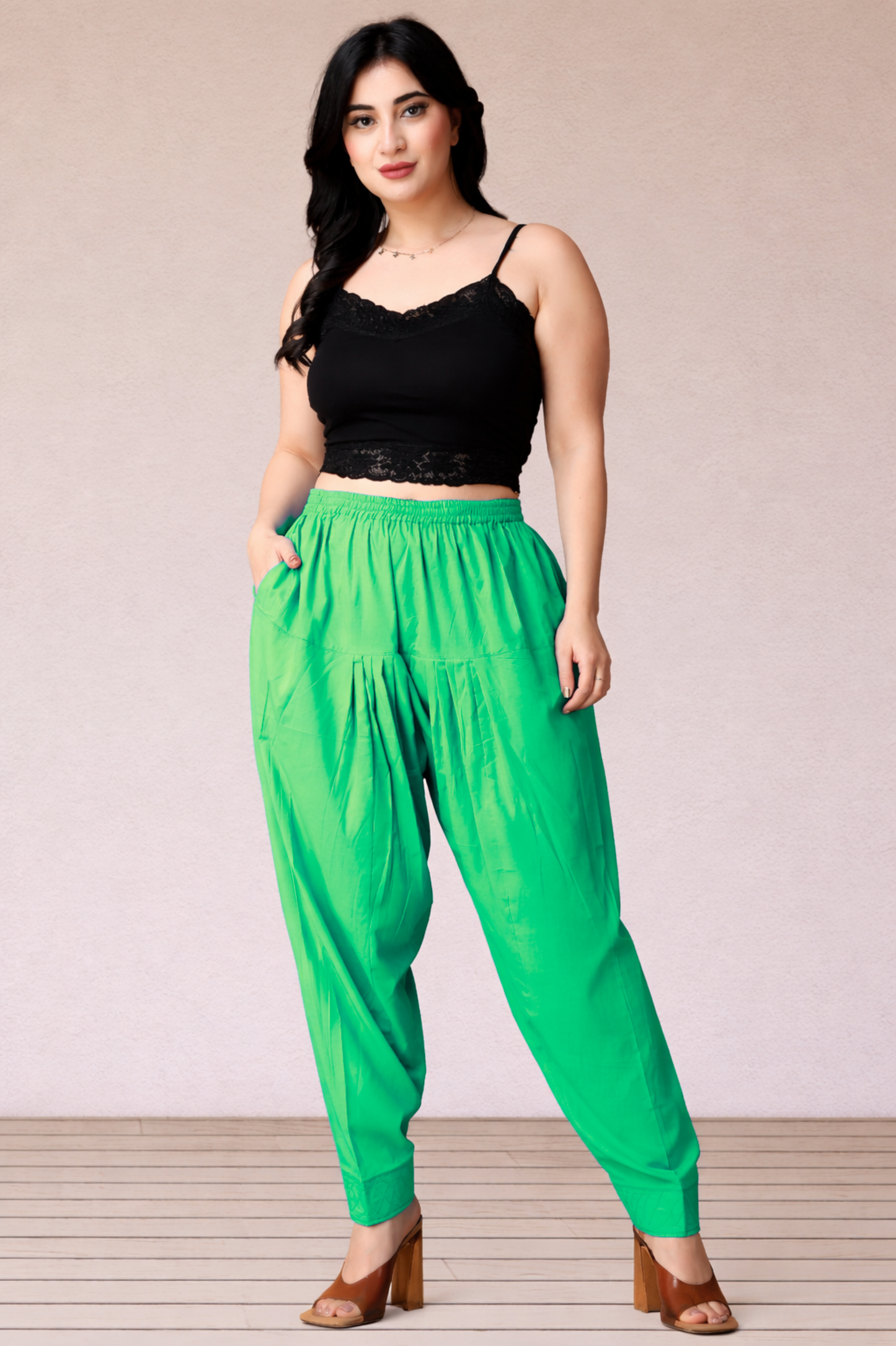 Mint Green Cotton Straight Salwar