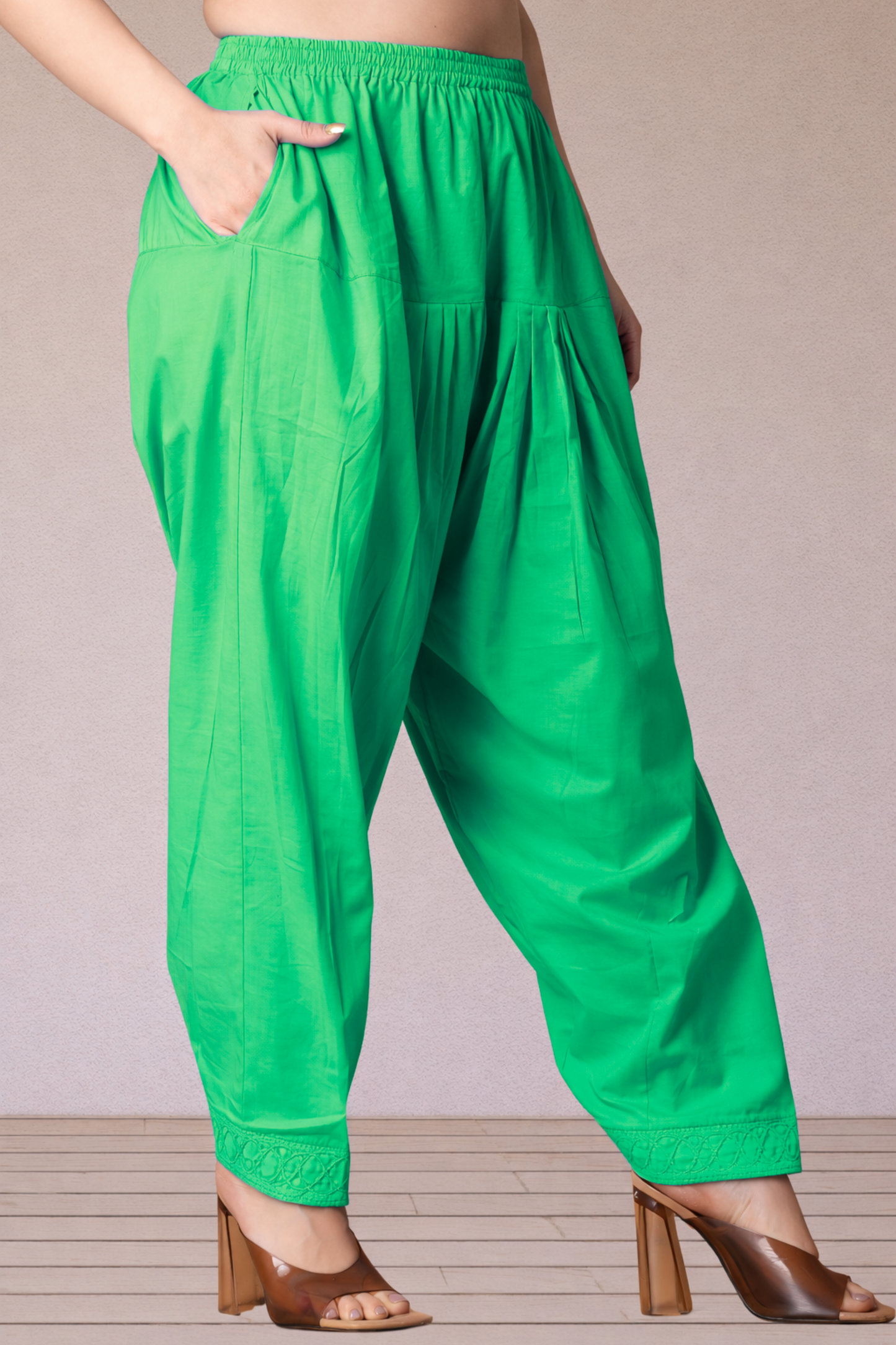 Mint Green Cotton Straight Salwar