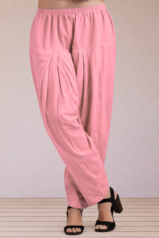 Light Pink Easy Fit Cotton Salwar