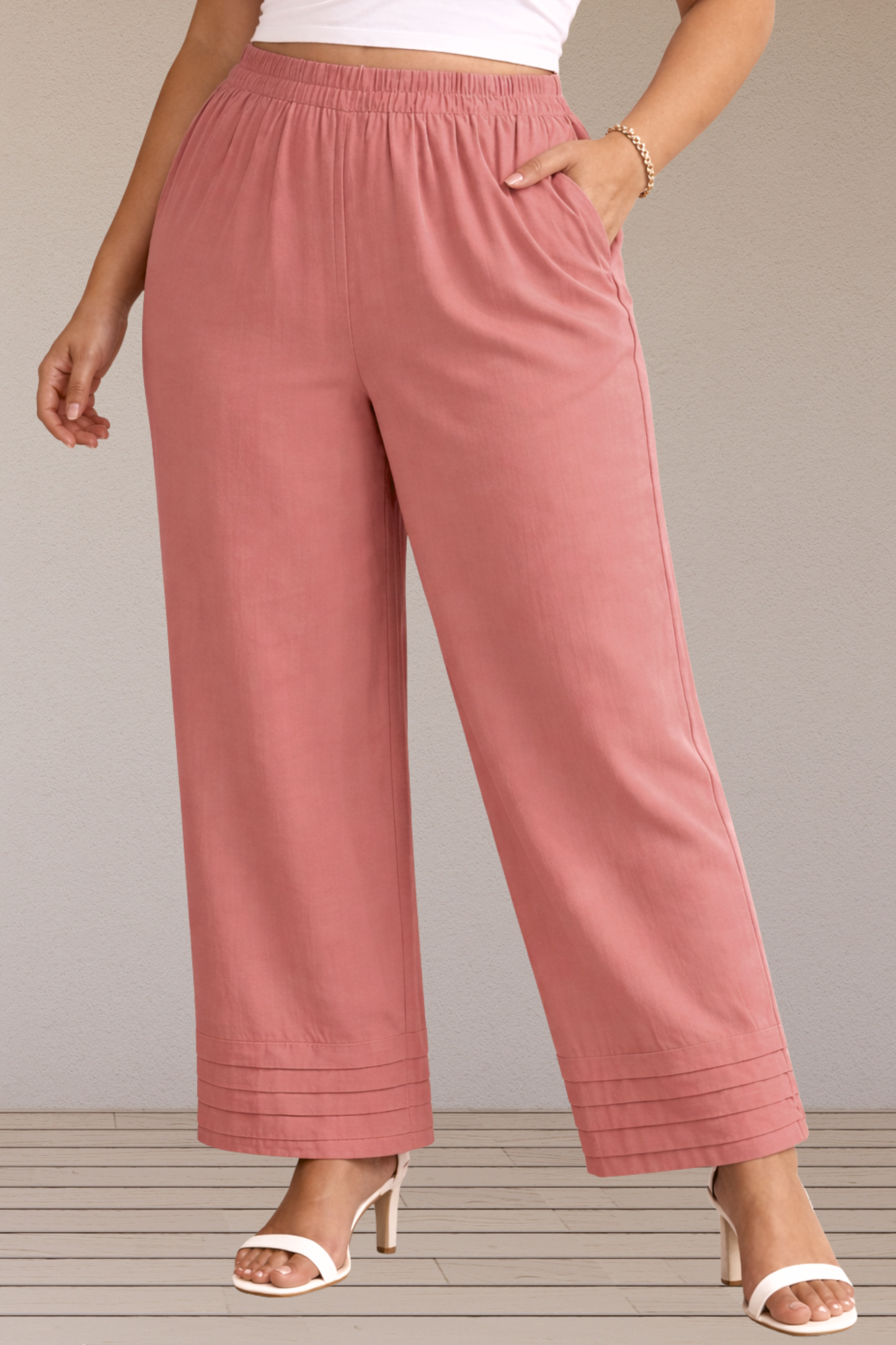 Onion Pintuked Cotton Palazzo