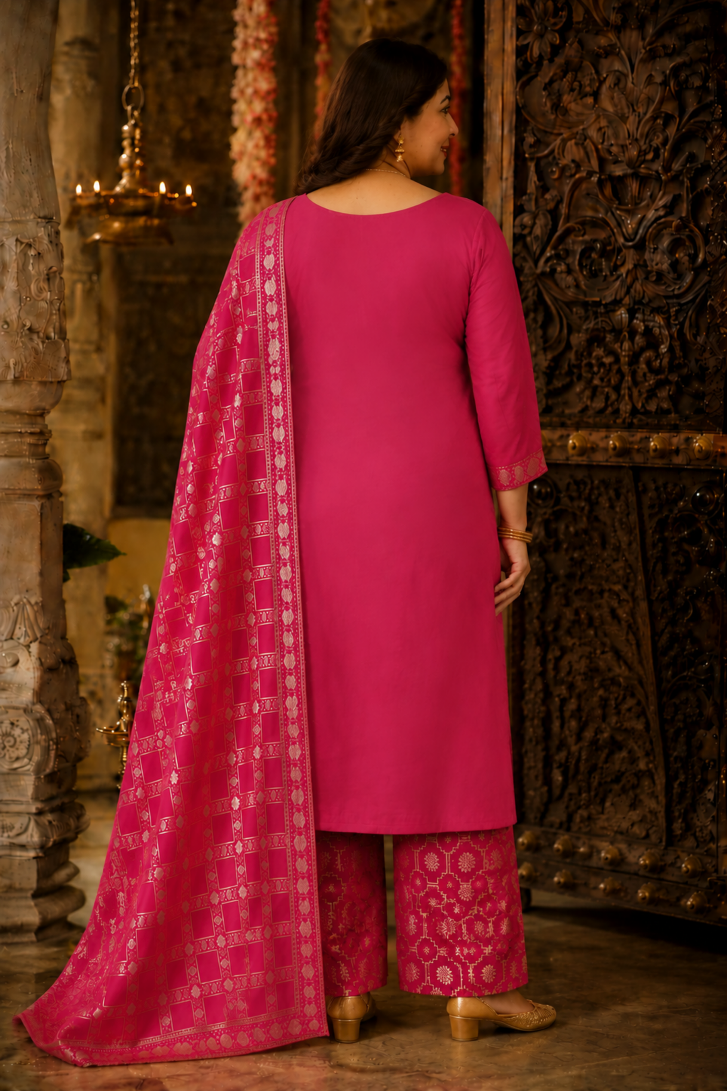 Onion Rose Jacquard Pant Suit