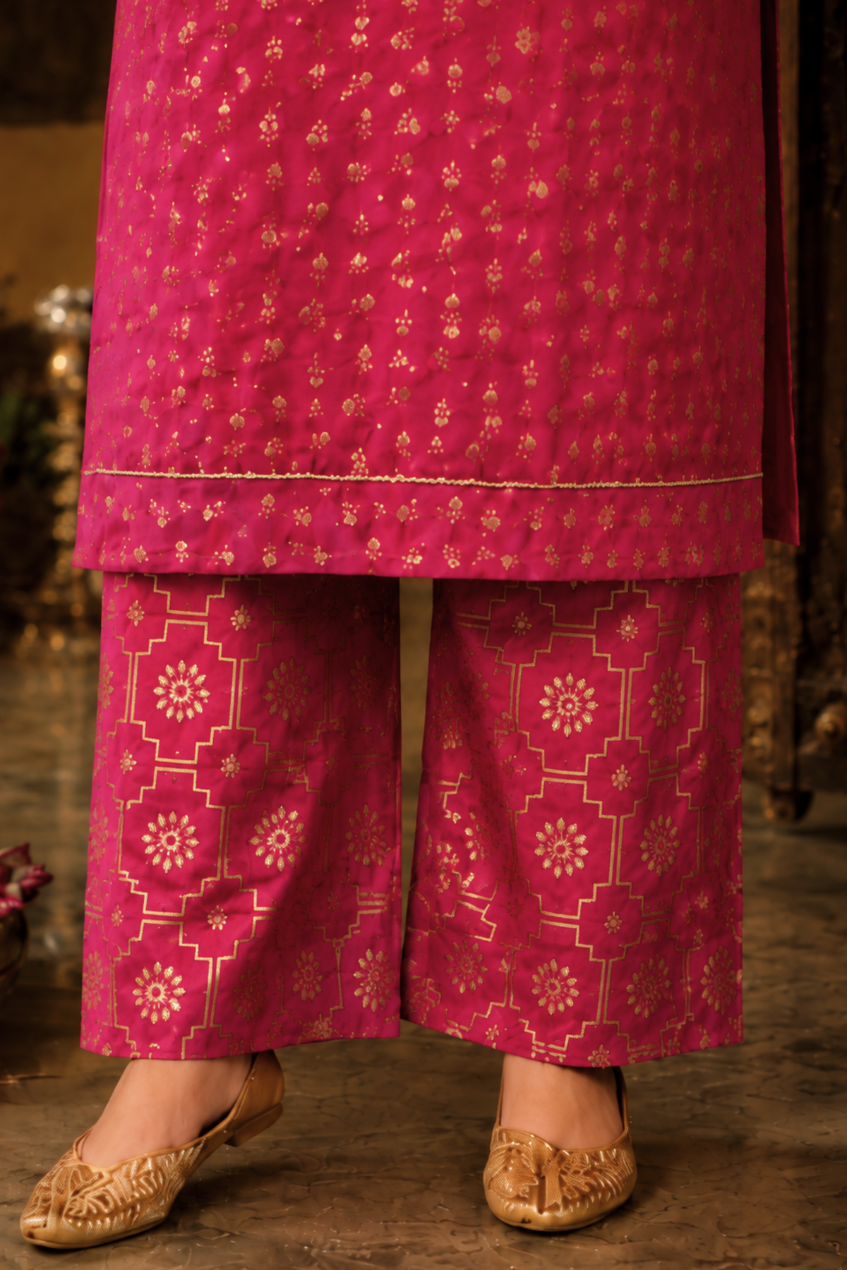 Onion Rose Jacquard Pant Suit