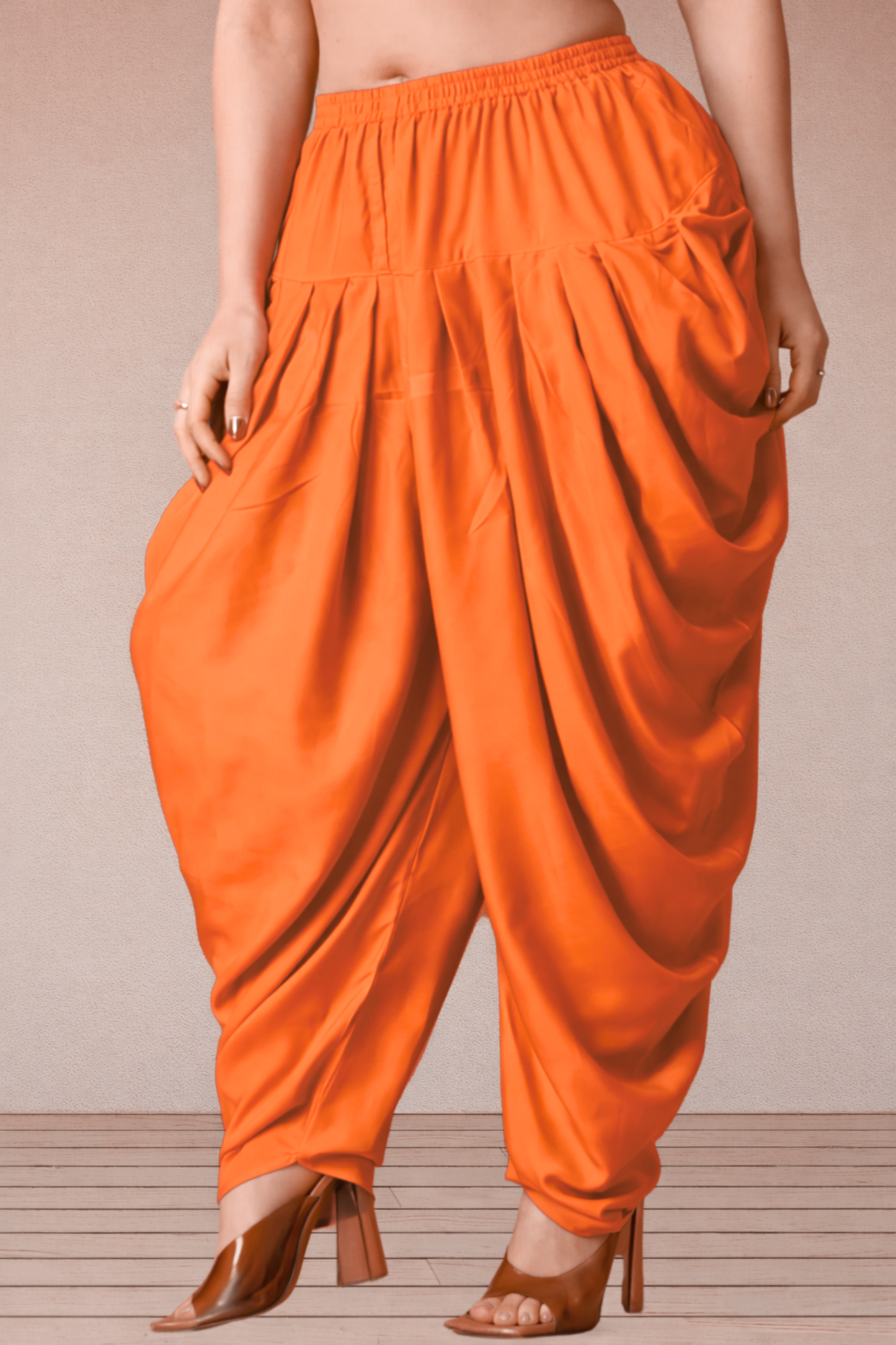 Orange Belted Dhoti Salwar