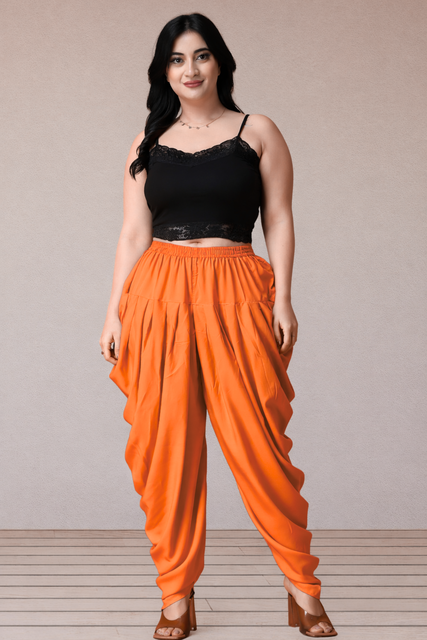 Orange Belted Dhoti Salwar