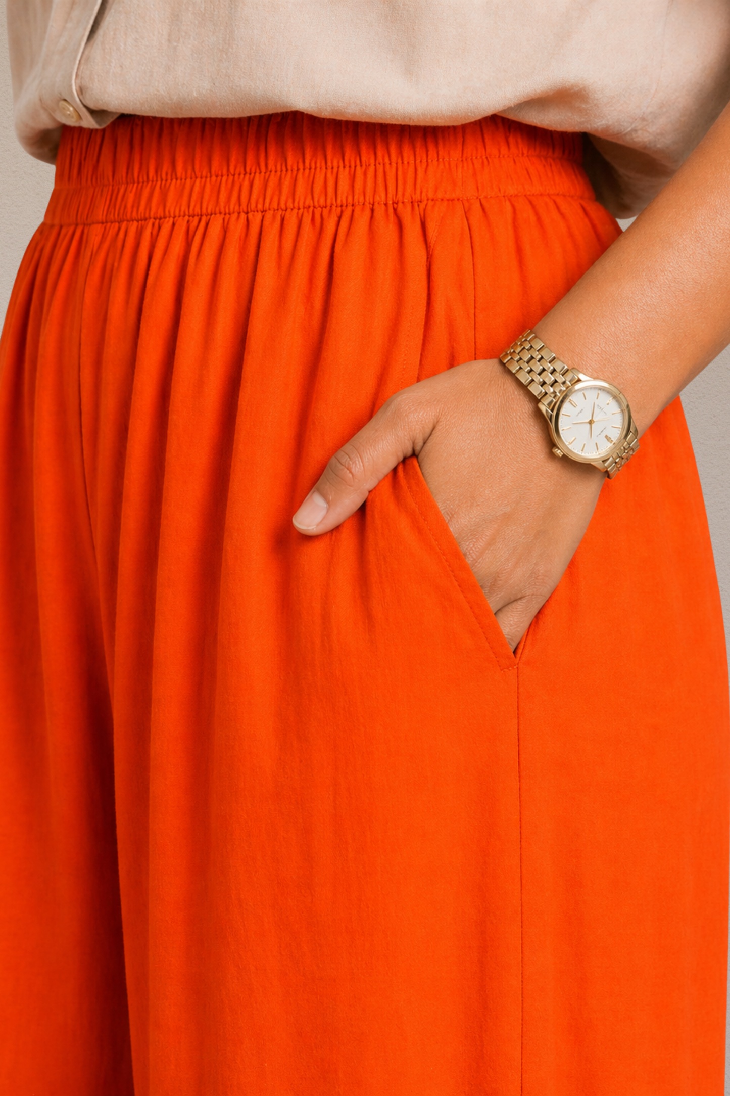 Orange Cotton Afghani Pants
