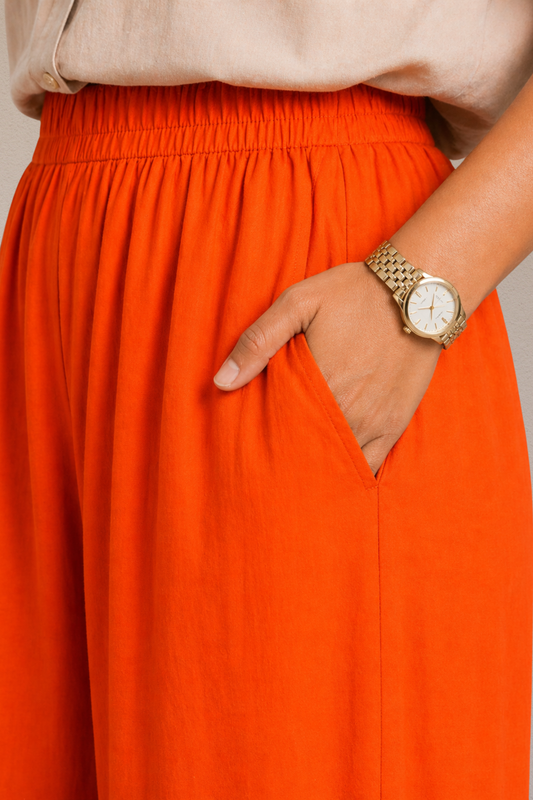 Orange Cotton Afghani Pants
