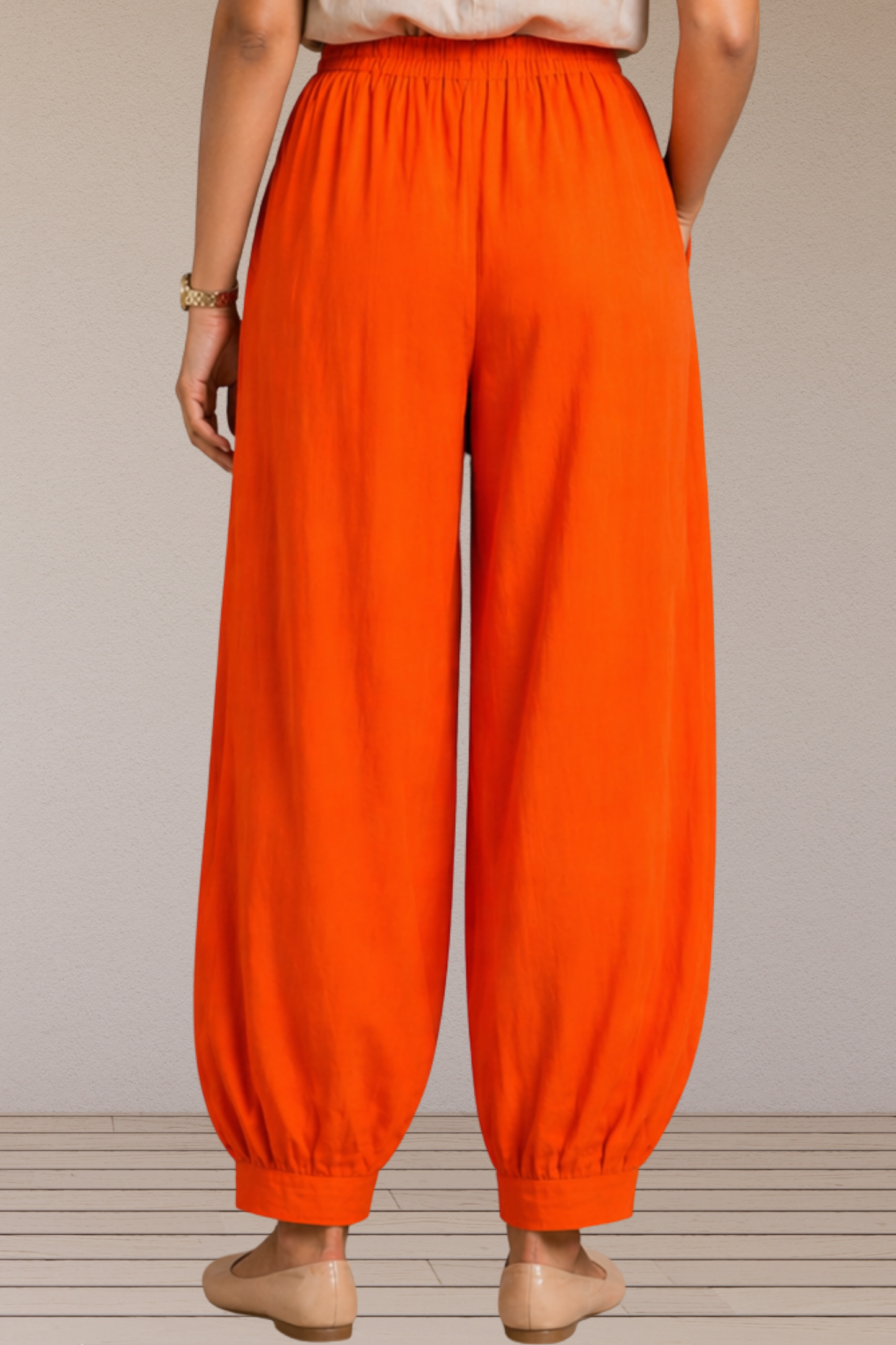 Orange Cotton Afghani Pants