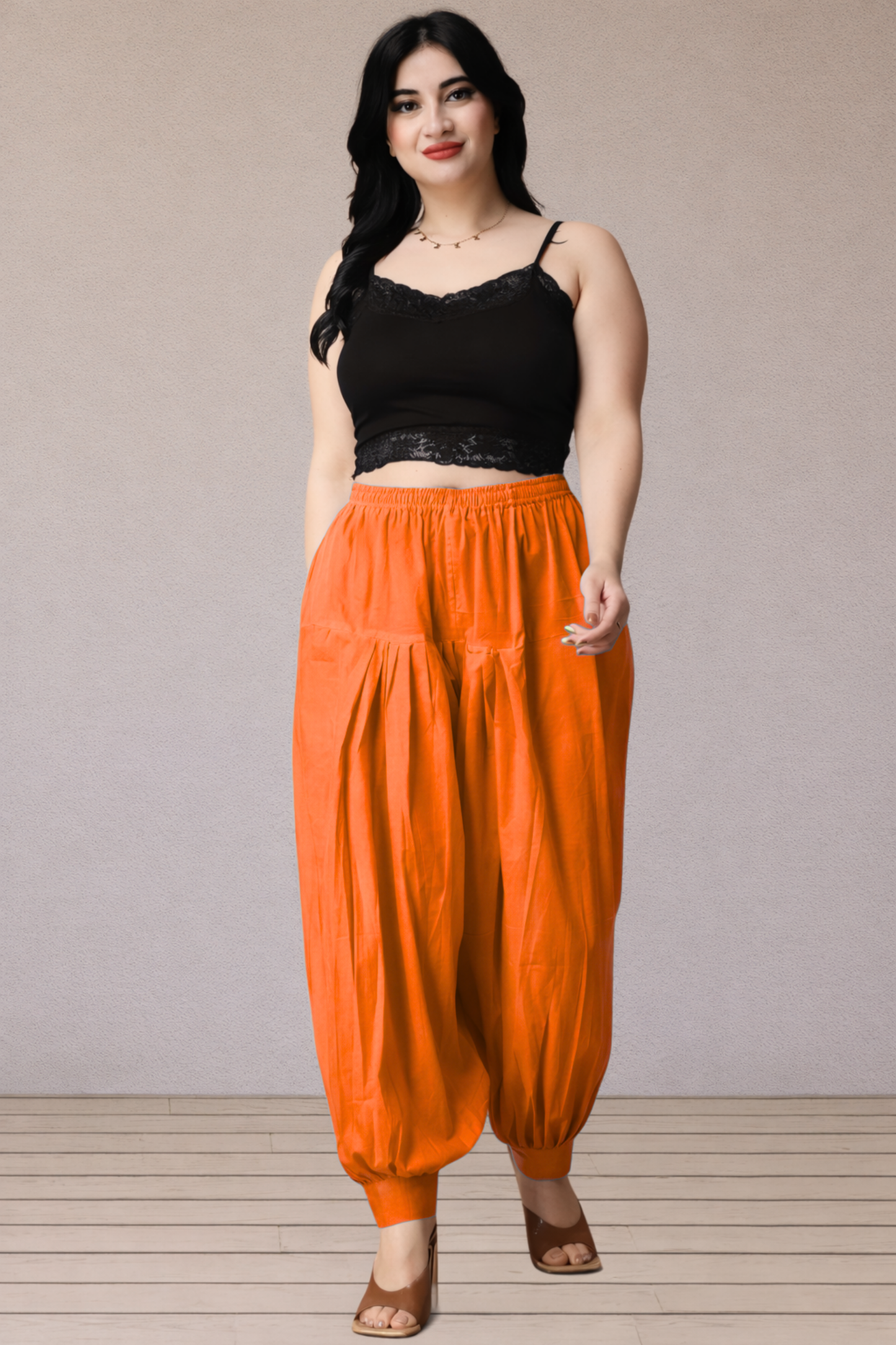 Orange Cotton Afghani Salwar