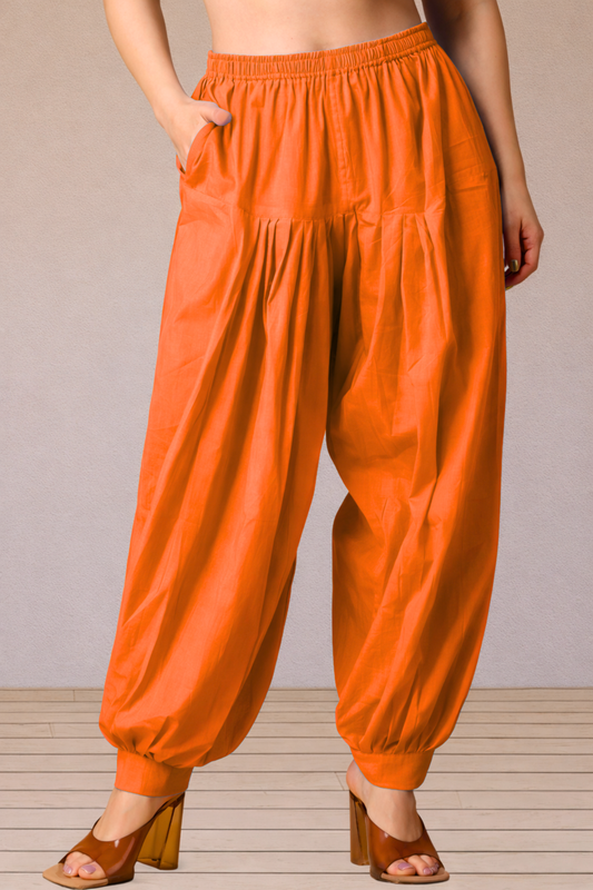 Orange Cotton Afghani Salwar