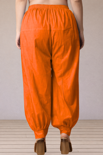 Orange Cotton Afghani Salwar