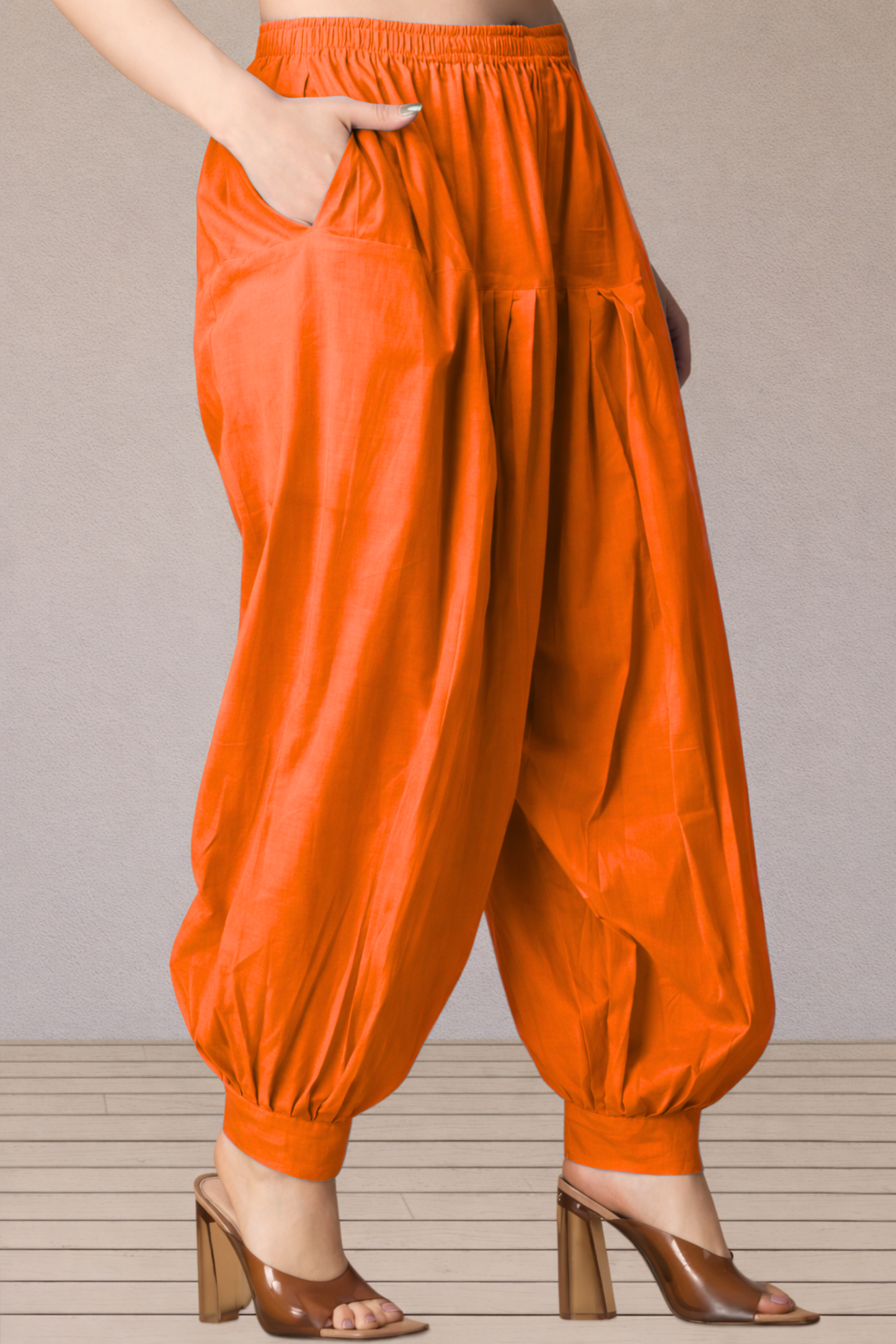Orange Cotton Afghani Salwar