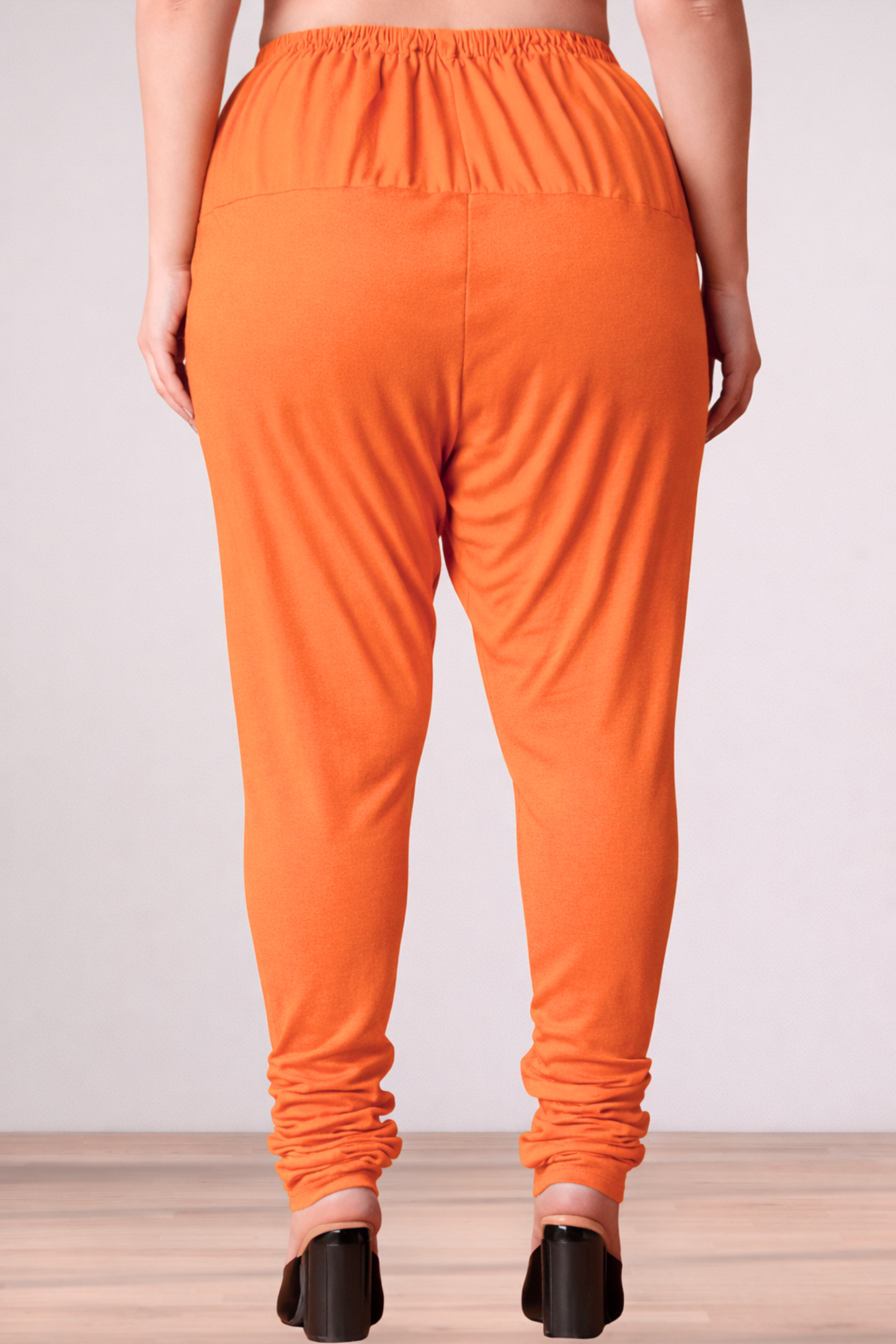 Orange Cotton Churidar Pants