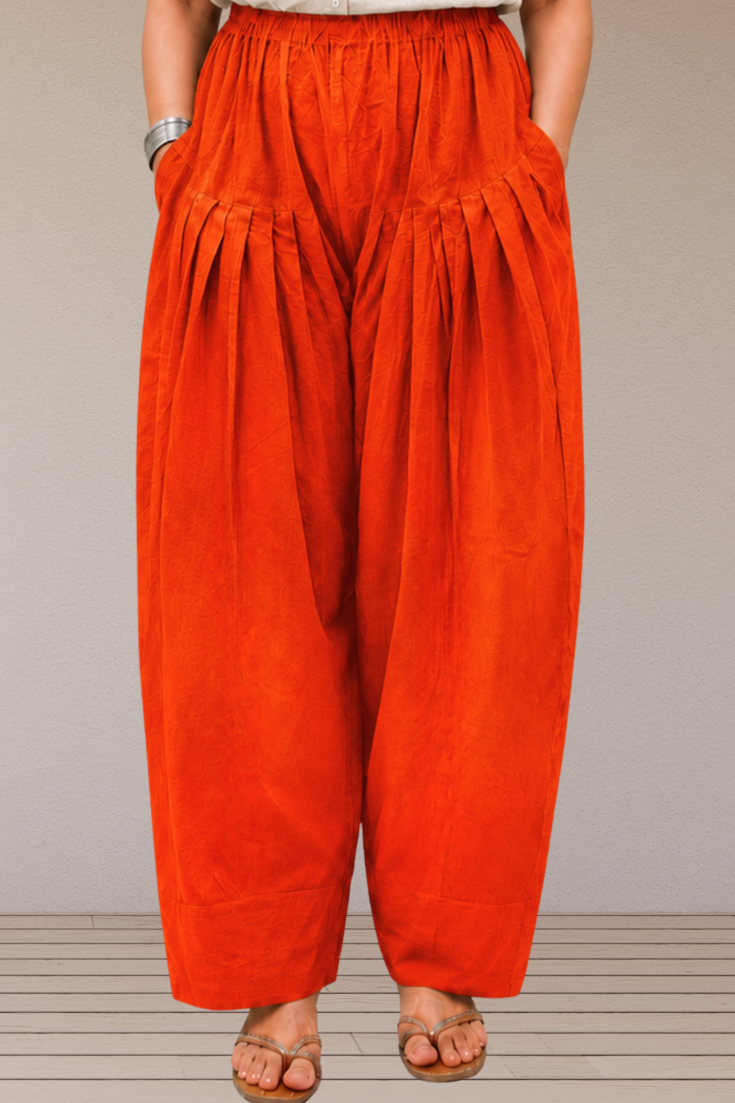 Orange Cotton Farshi Salwar