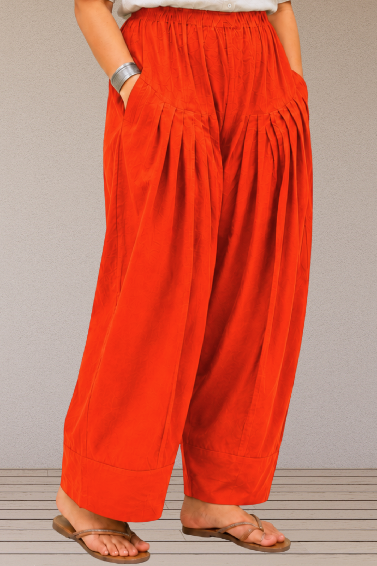 Orange Cotton Farshi Salwar