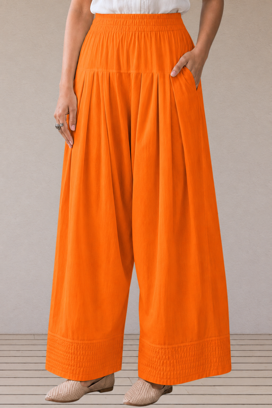 Orange Cotton Farshi Salwar