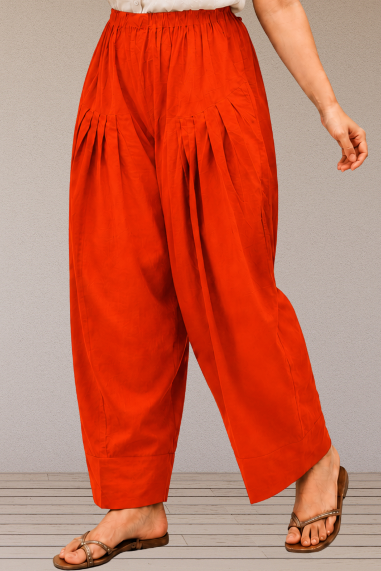 Orange Cotton Farshi Salwar