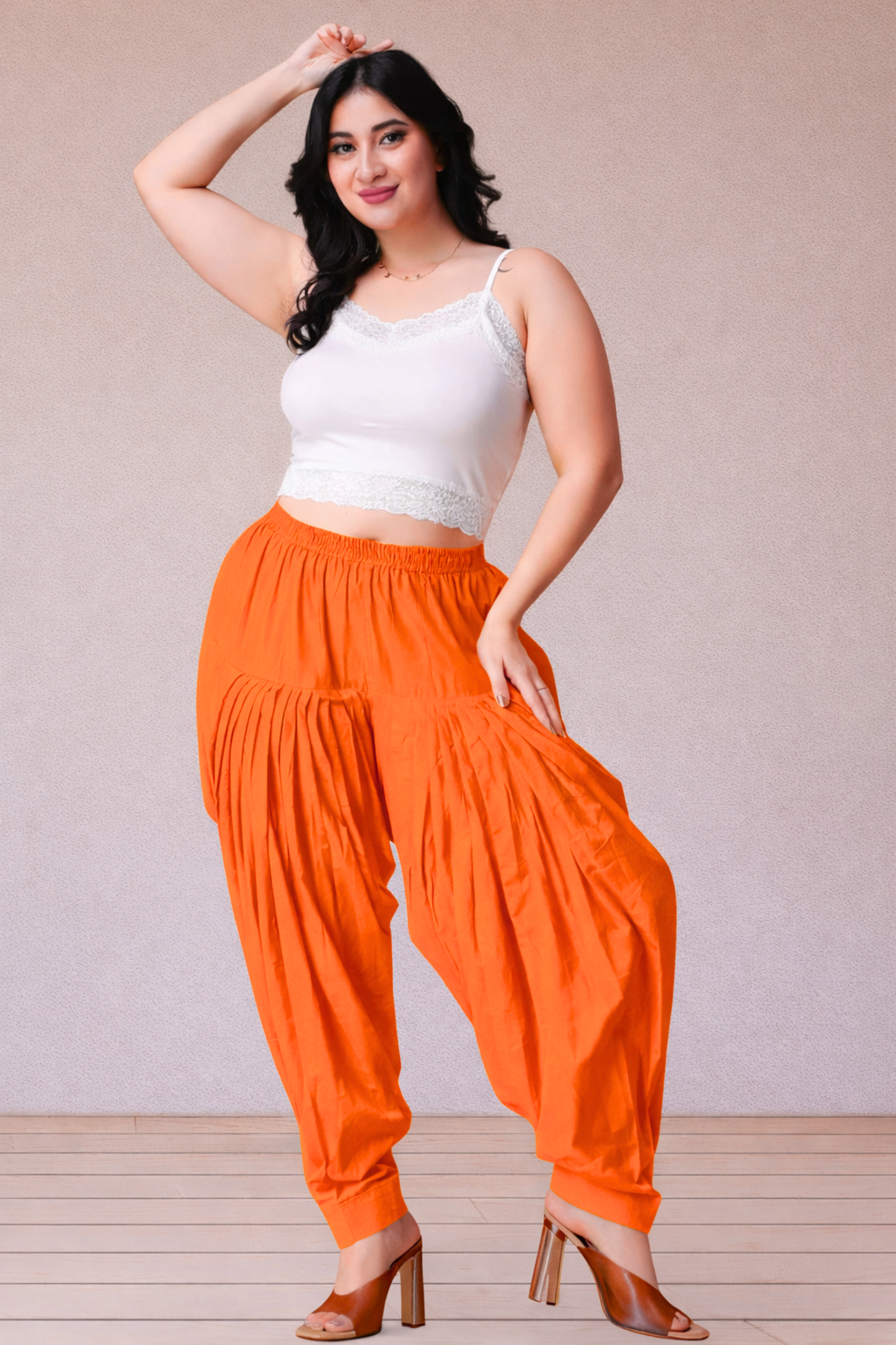 Orange Cotton Patiala Salwar