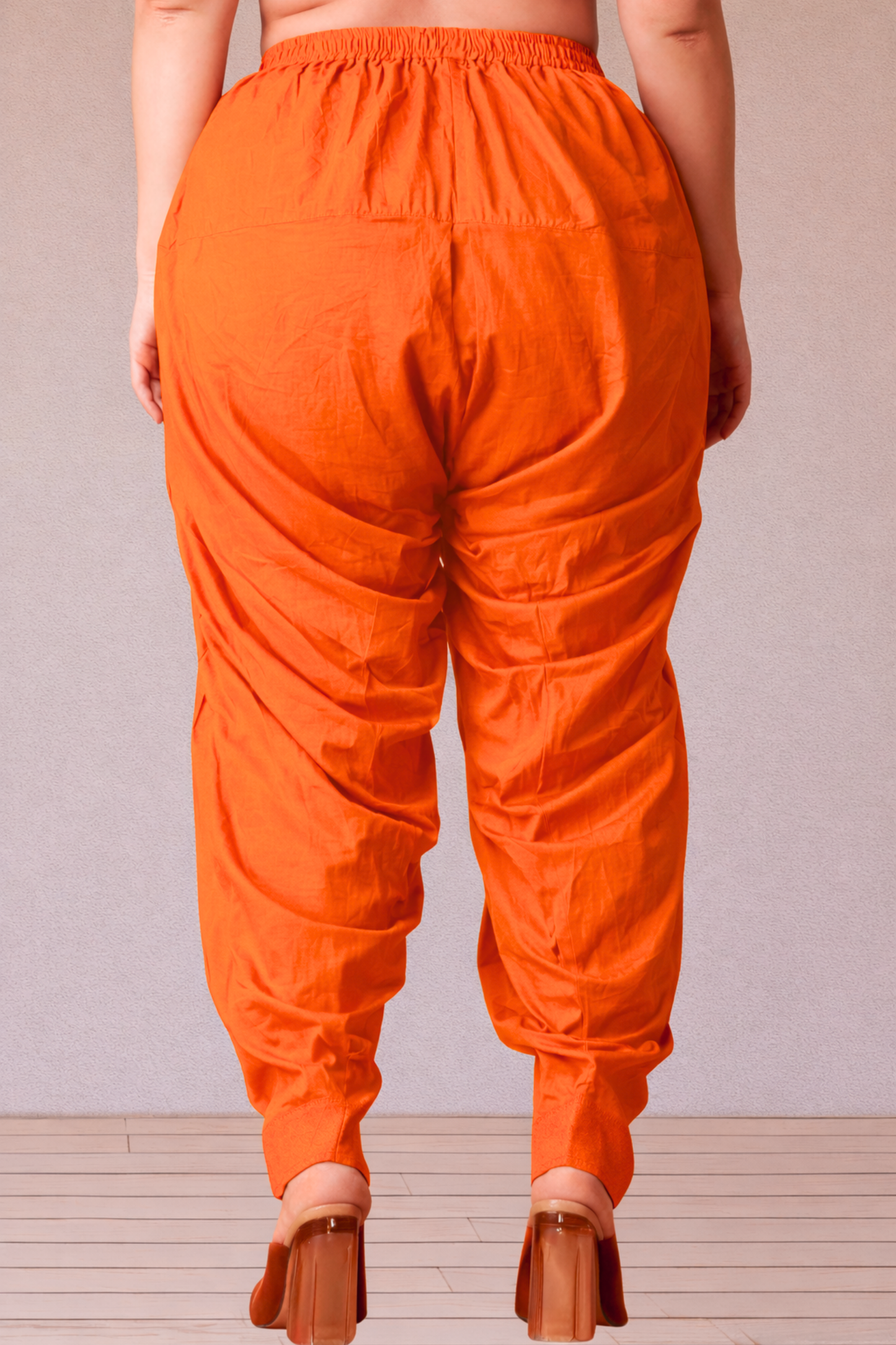 Orange Cotton Patiala Salwar