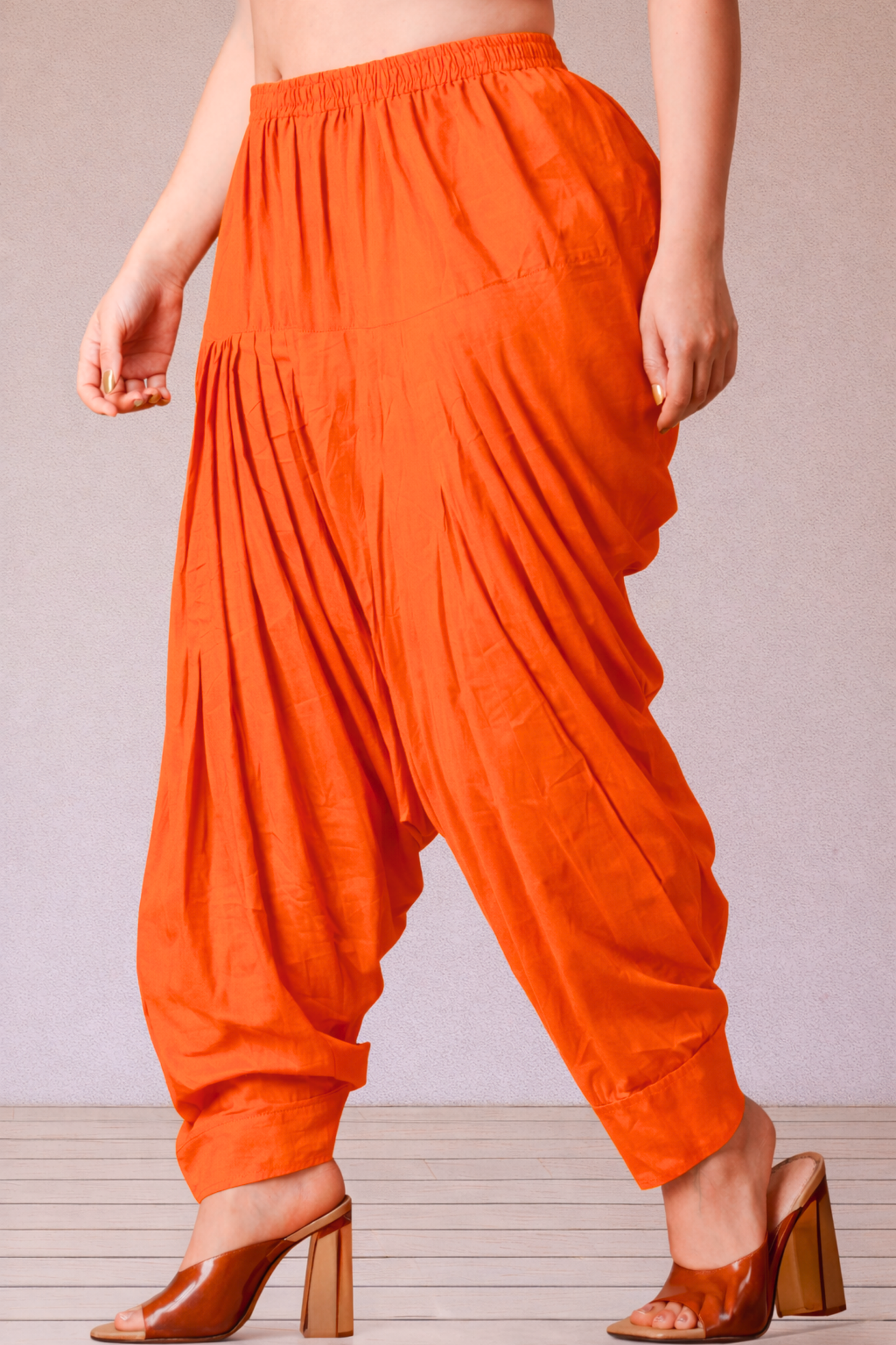 Orange Cotton Patiala Salwar