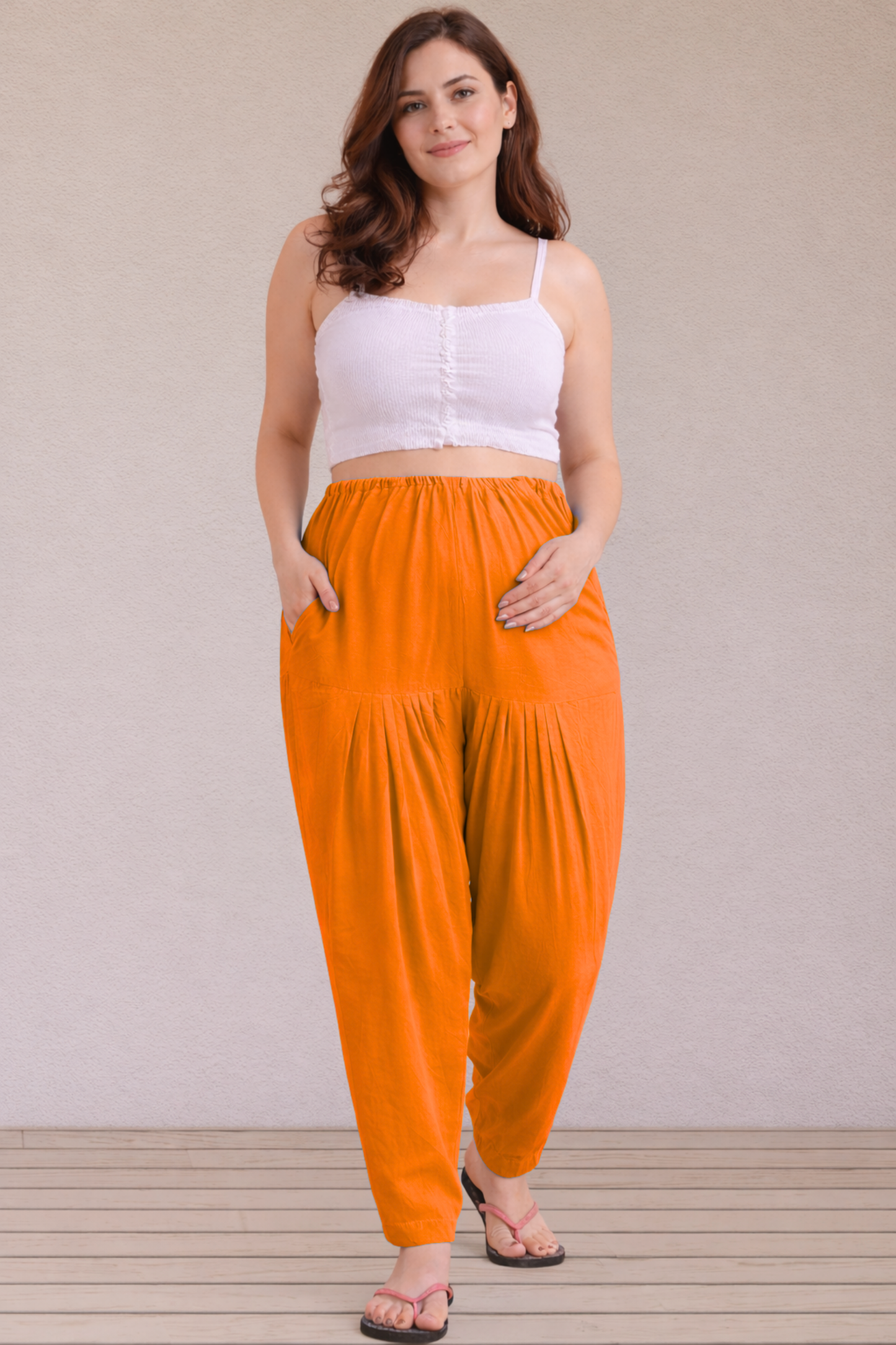 Orange Easy Fit Cotton Maternity Salwar