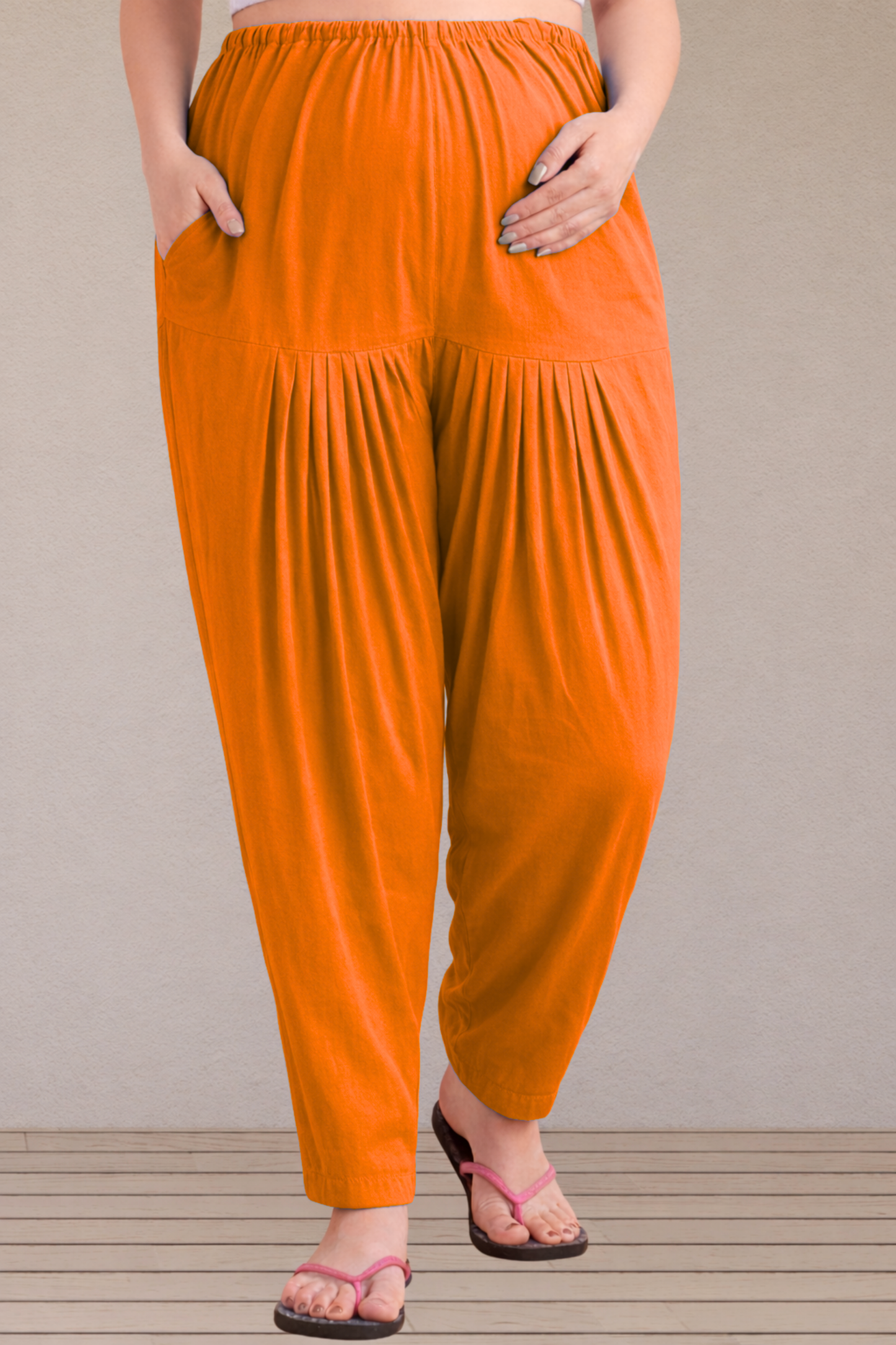 Orange Easy Fit Cotton Maternity Salwar