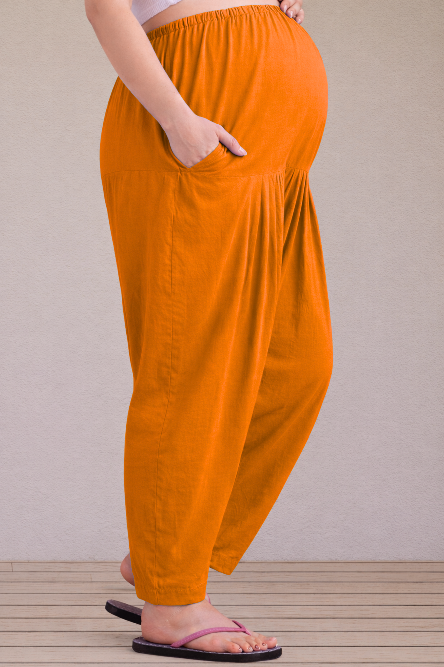 Orange Easy Fit Cotton Maternity Salwar