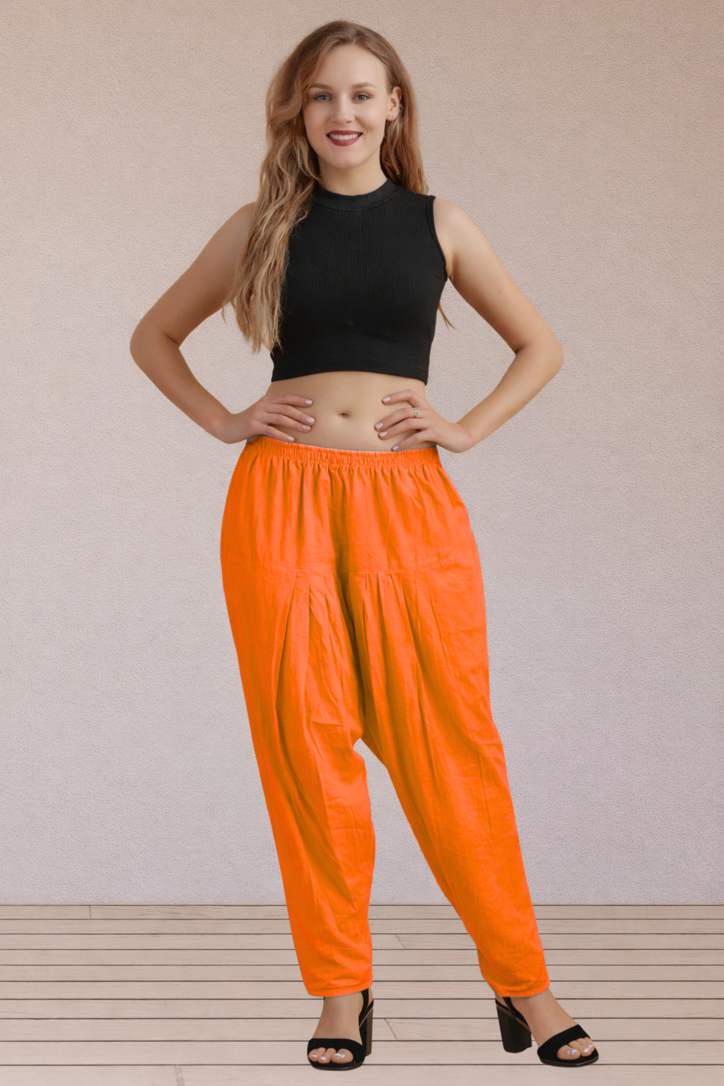 Orange Easy Fit Cotton Salwar