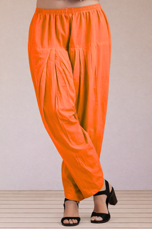 Orange Easy Fit Cotton Salwar
