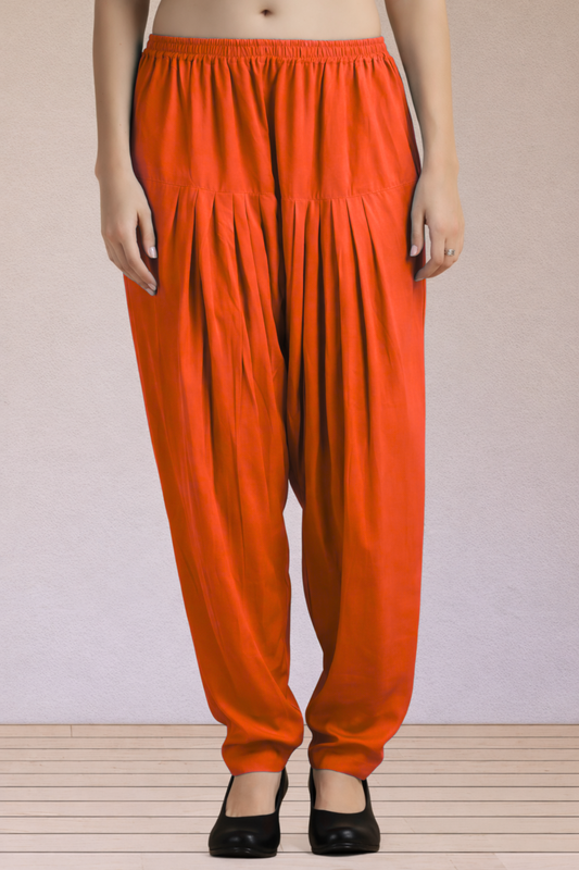 Orange Easy Fit Rayon Salwar