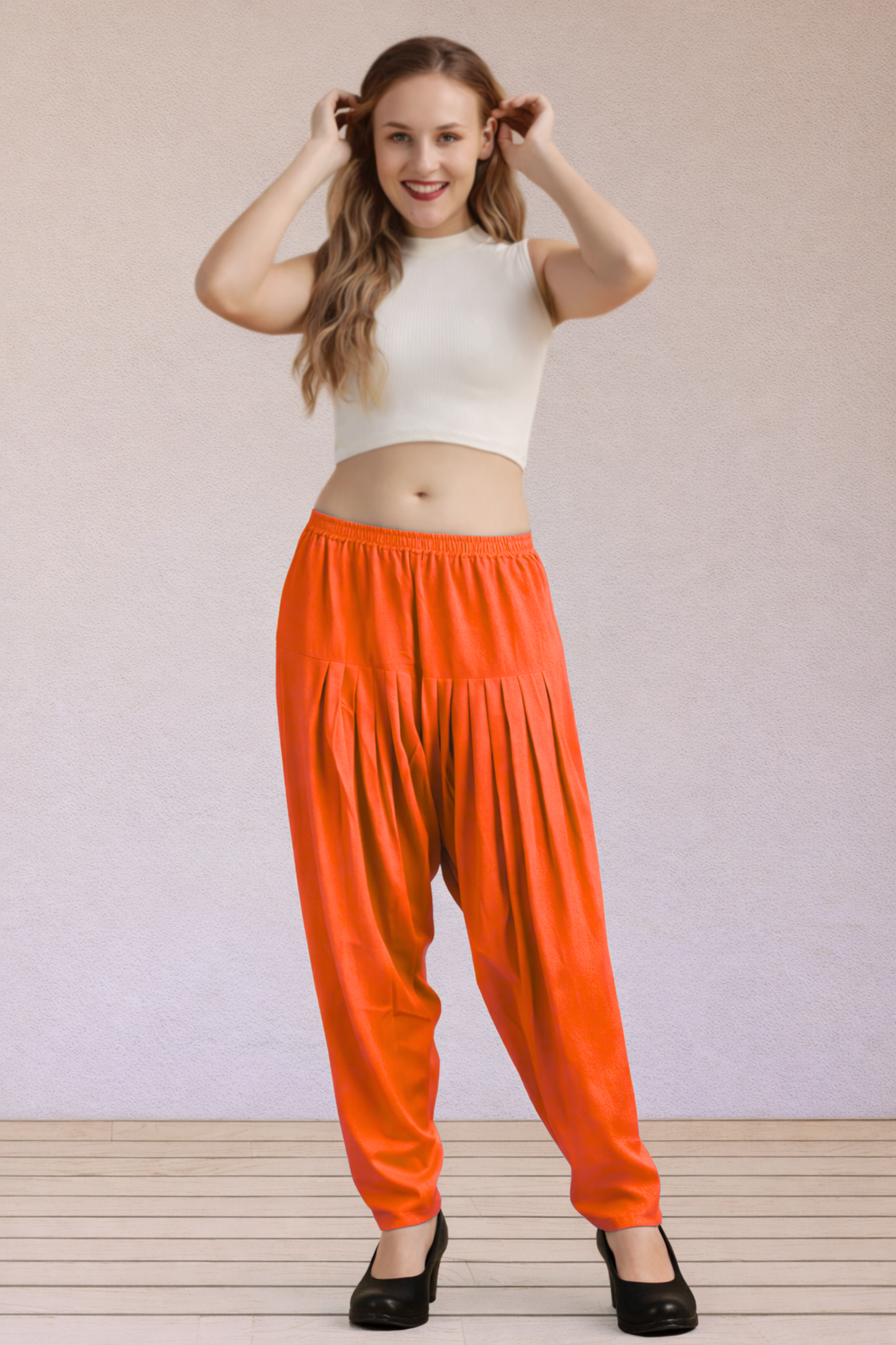 Orange Easy Fit Rayon Salwar