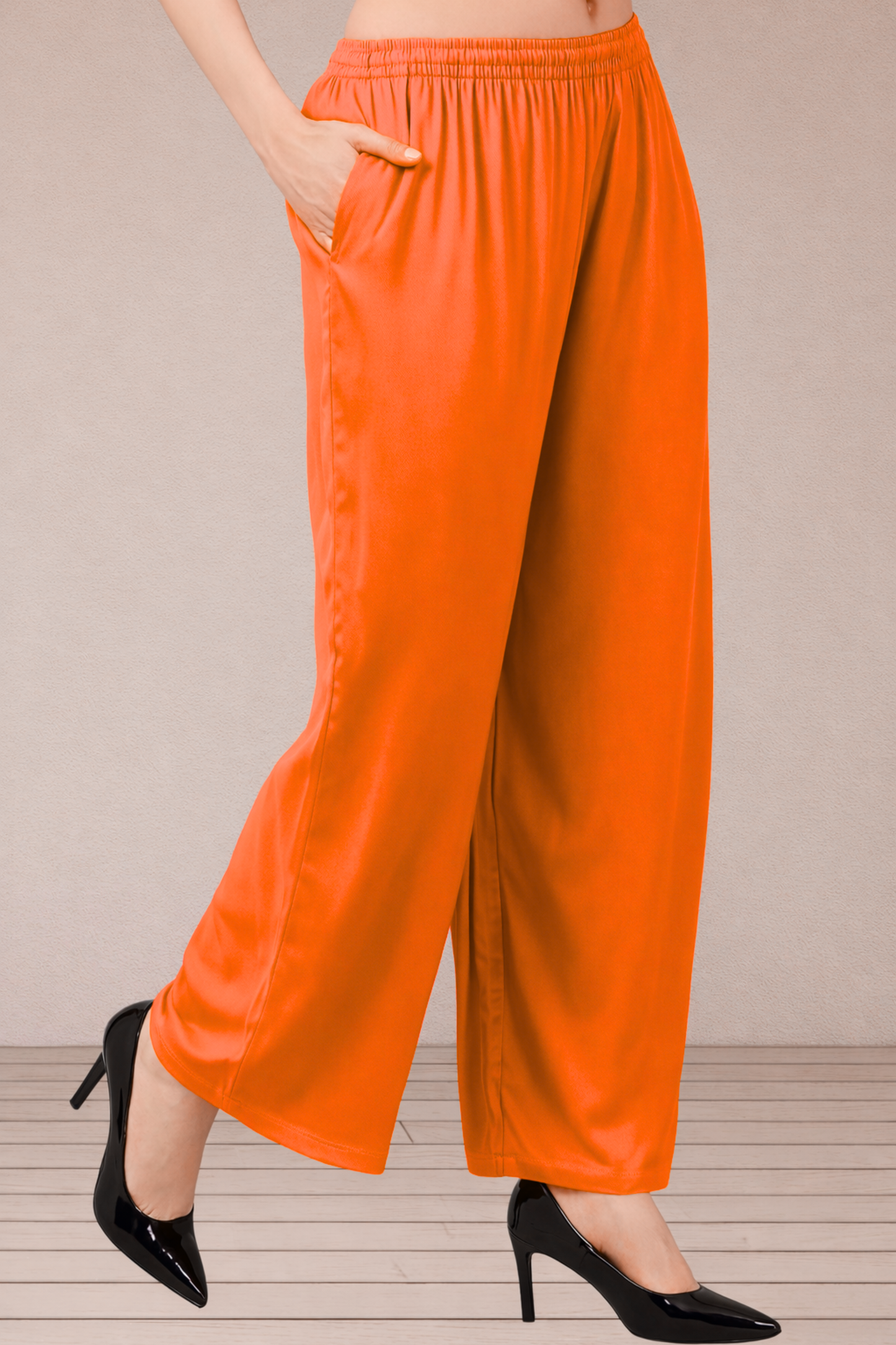 Orange Flared Palazzo Pant