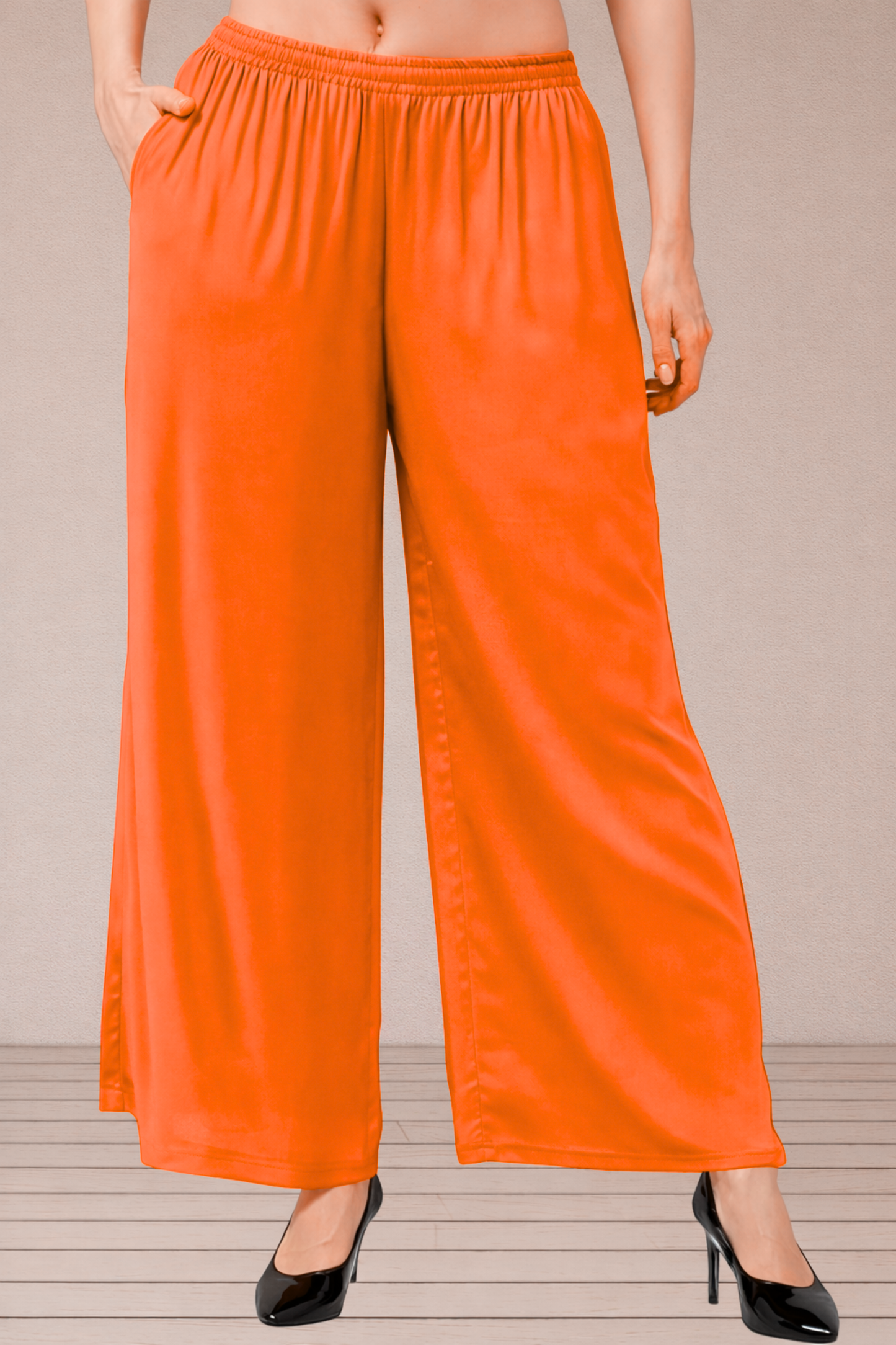 Orange Flared Palazzo Pant