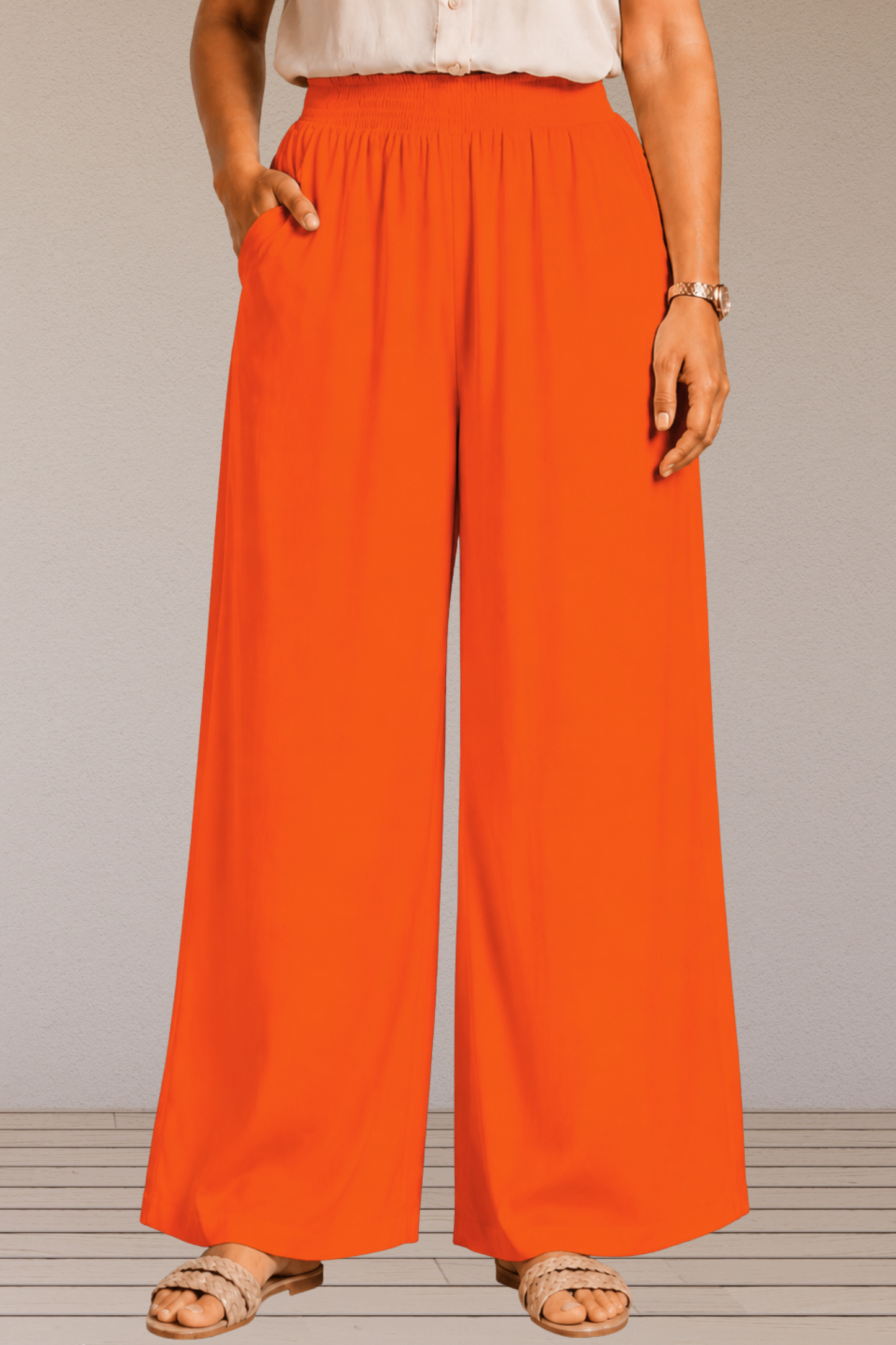 Orange Flared Palazzo Pant
