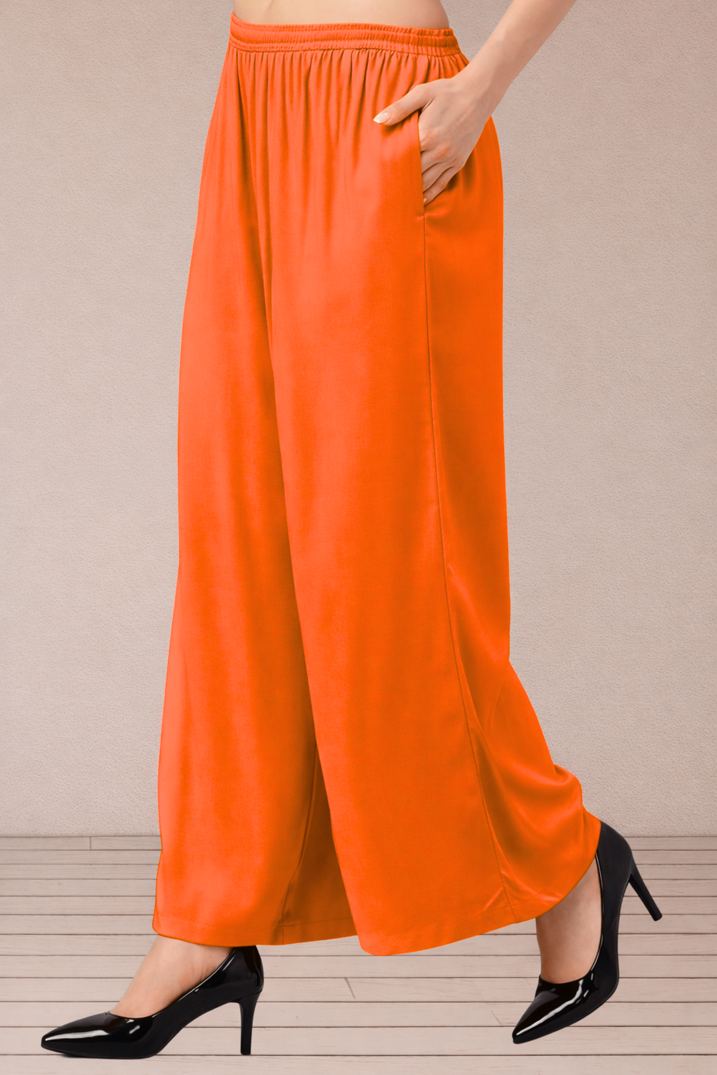 Orange Flared Palazzo Pant