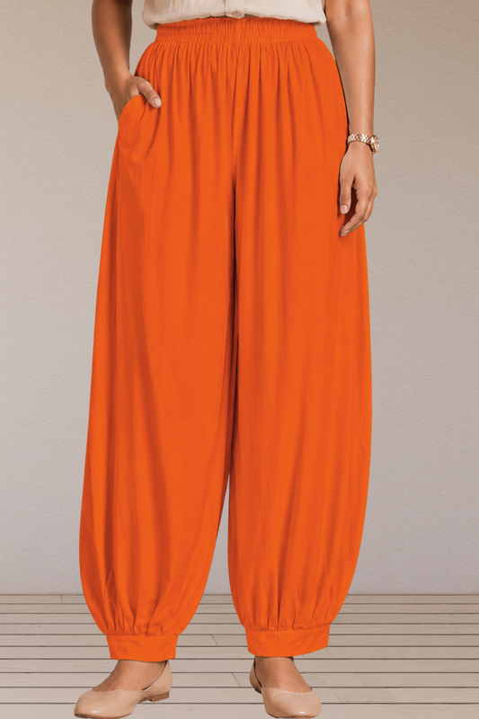 Orange Rayon Afghani Pants