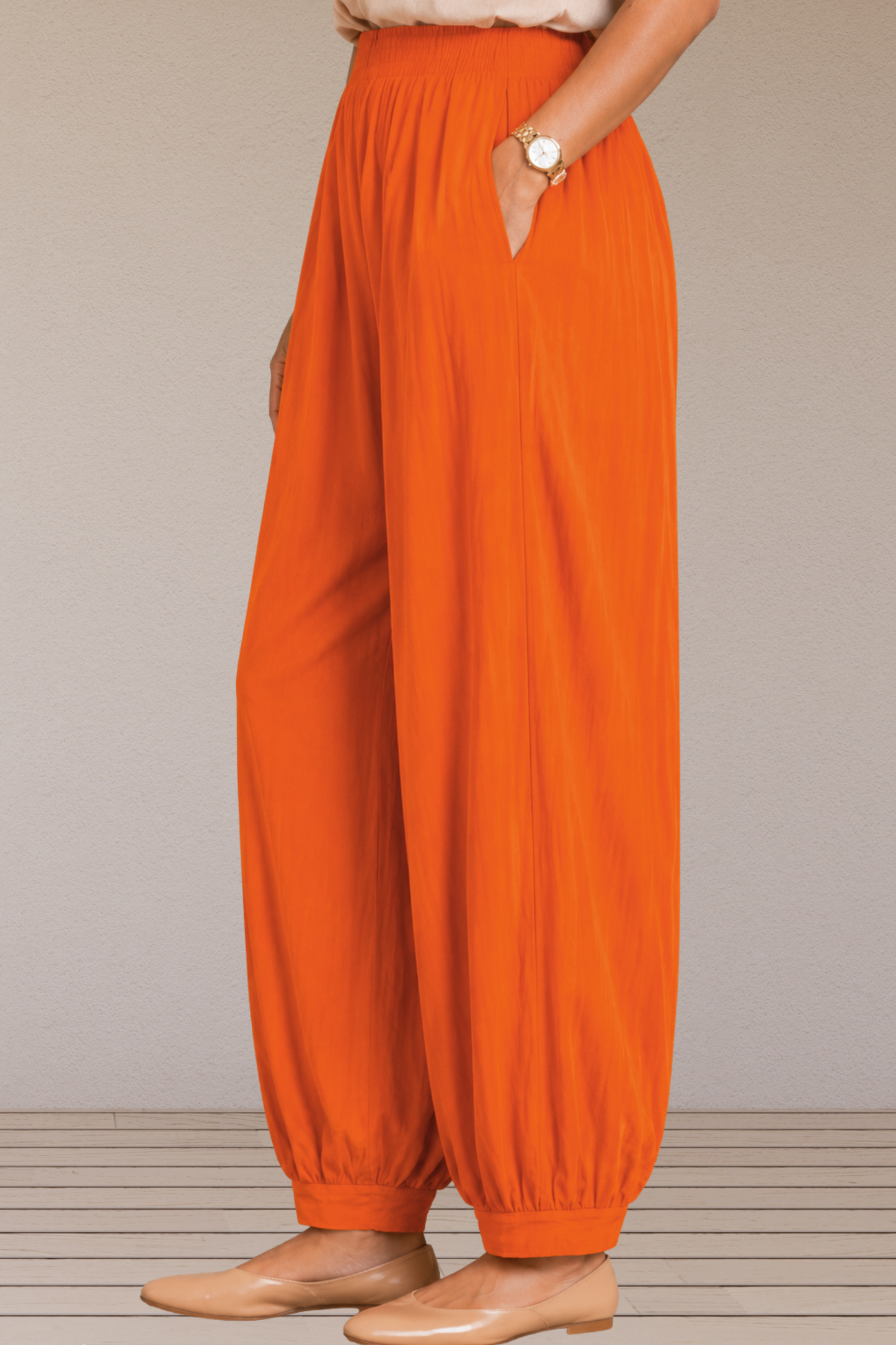 Orange Rayon Afghani Pants