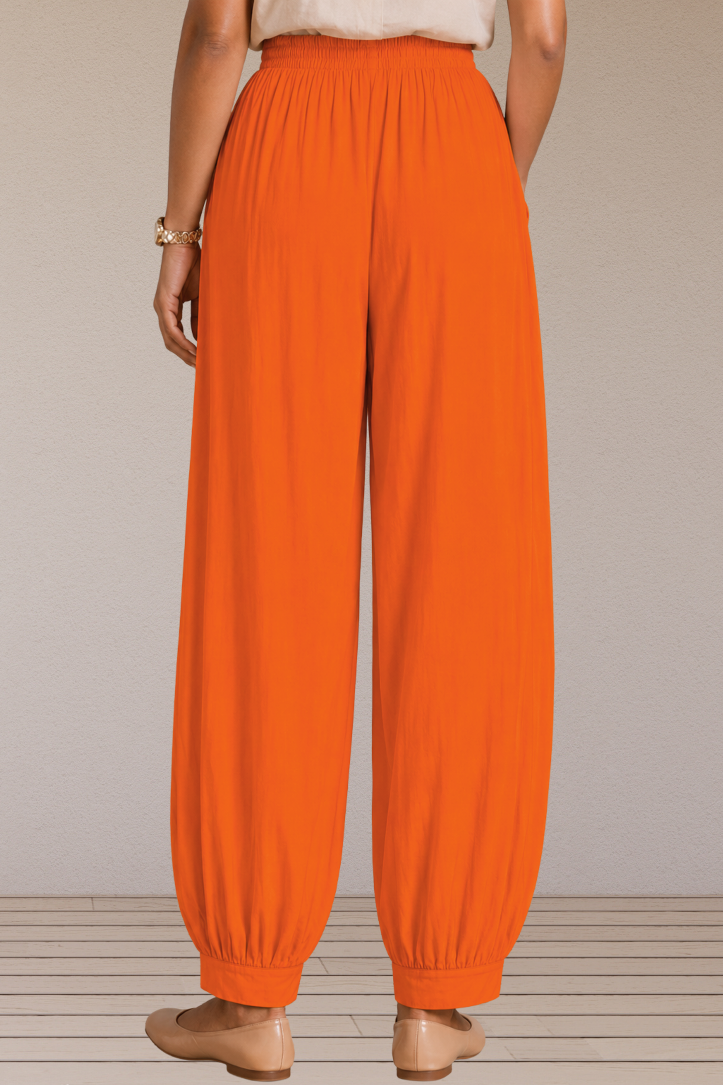 Orange Rayon Afghani Pants