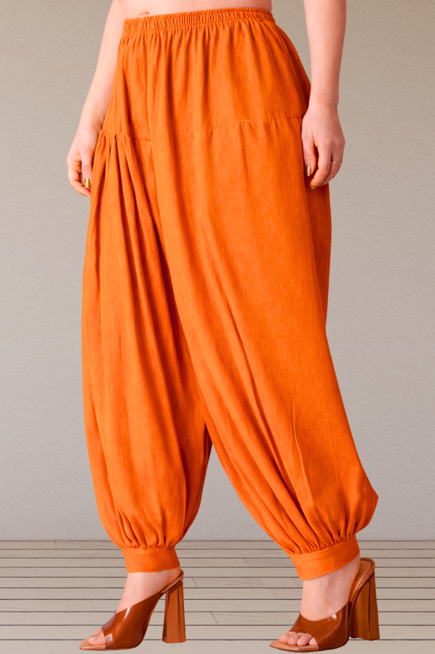 Orange Rayon Afghani Salwar