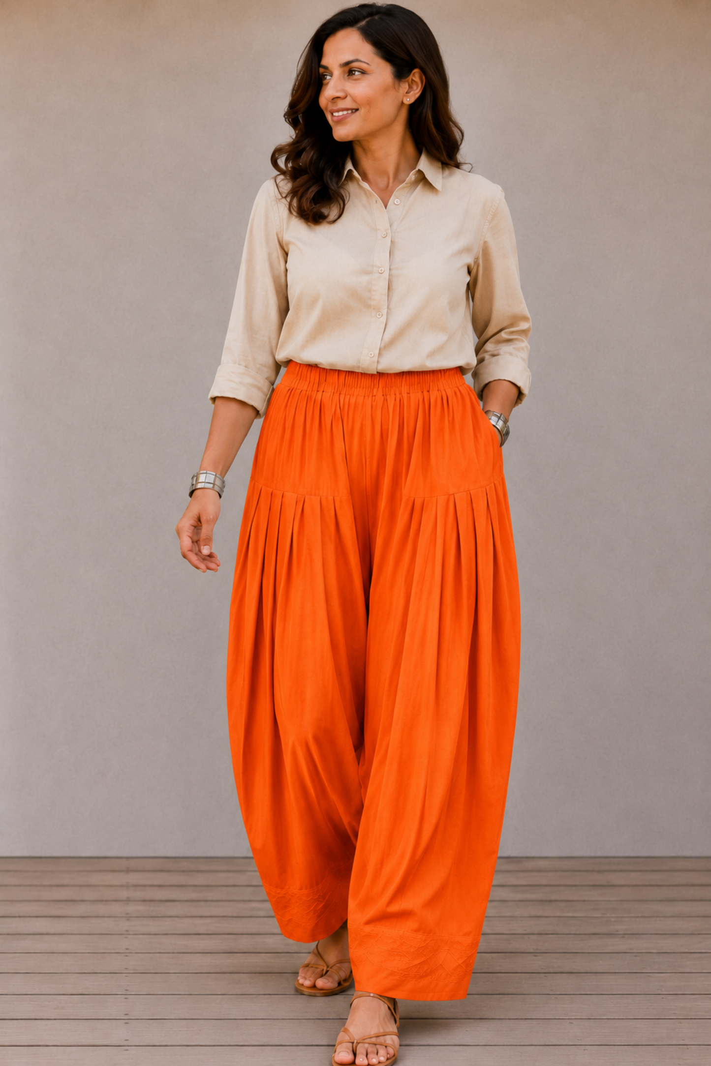 Orange Rayon Farshi Salwar